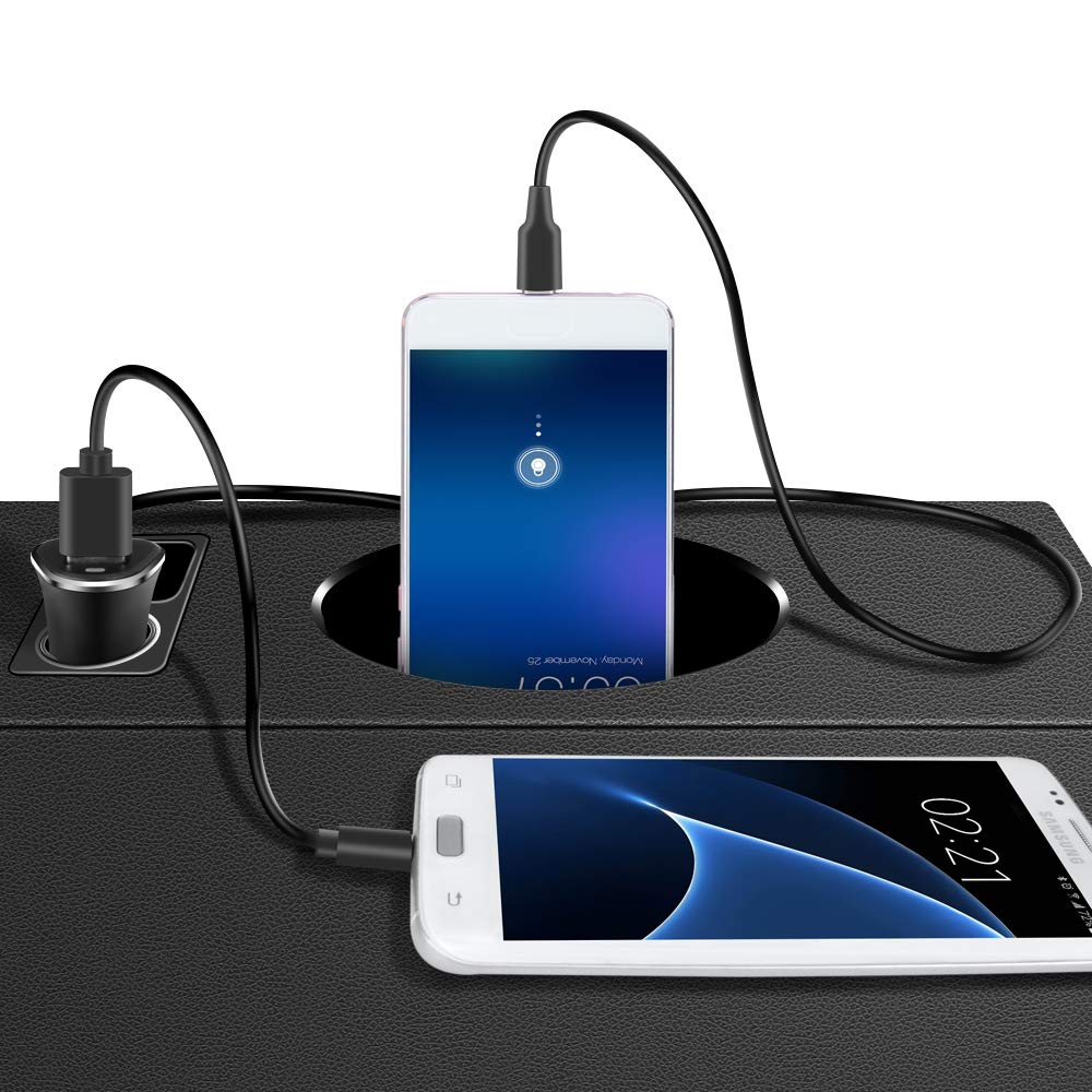 Fast Charging USB Type C Car Charger 3.4A with 3ft Cable - Compatible with Samsung Galaxy S23/S22/S21/S20, Note 20/10, LG G8/G7/V60 & More - Perfect for Road Trips & Daily Commuting