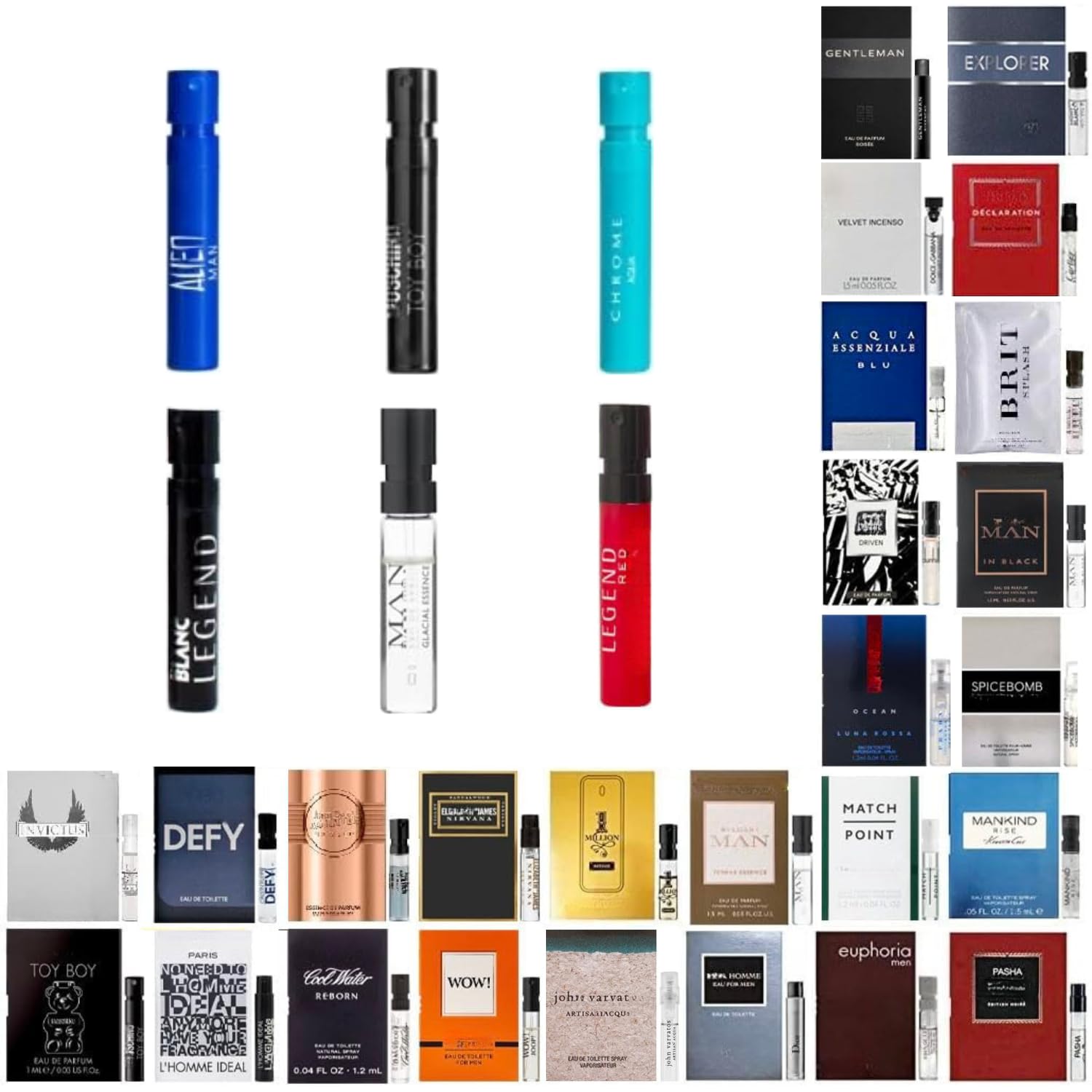 Men's Cologne Sampler Set - 6 Designer Fragrance Samples for Him | Perfect for Travel, Gifts & Trying New Scents