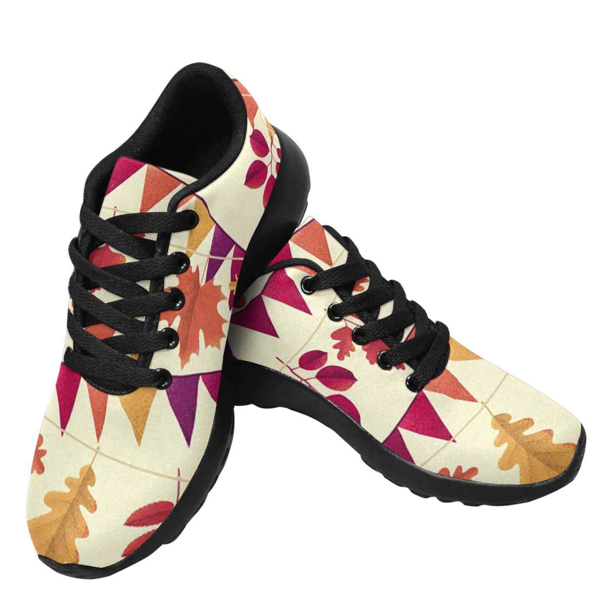 InterestPrint Women's Running Shoes - Lightweight Breathable Athletic Sneakers with Autumn Leaves Design | Perfect for Jogging, Gym Workouts & Casual Wear