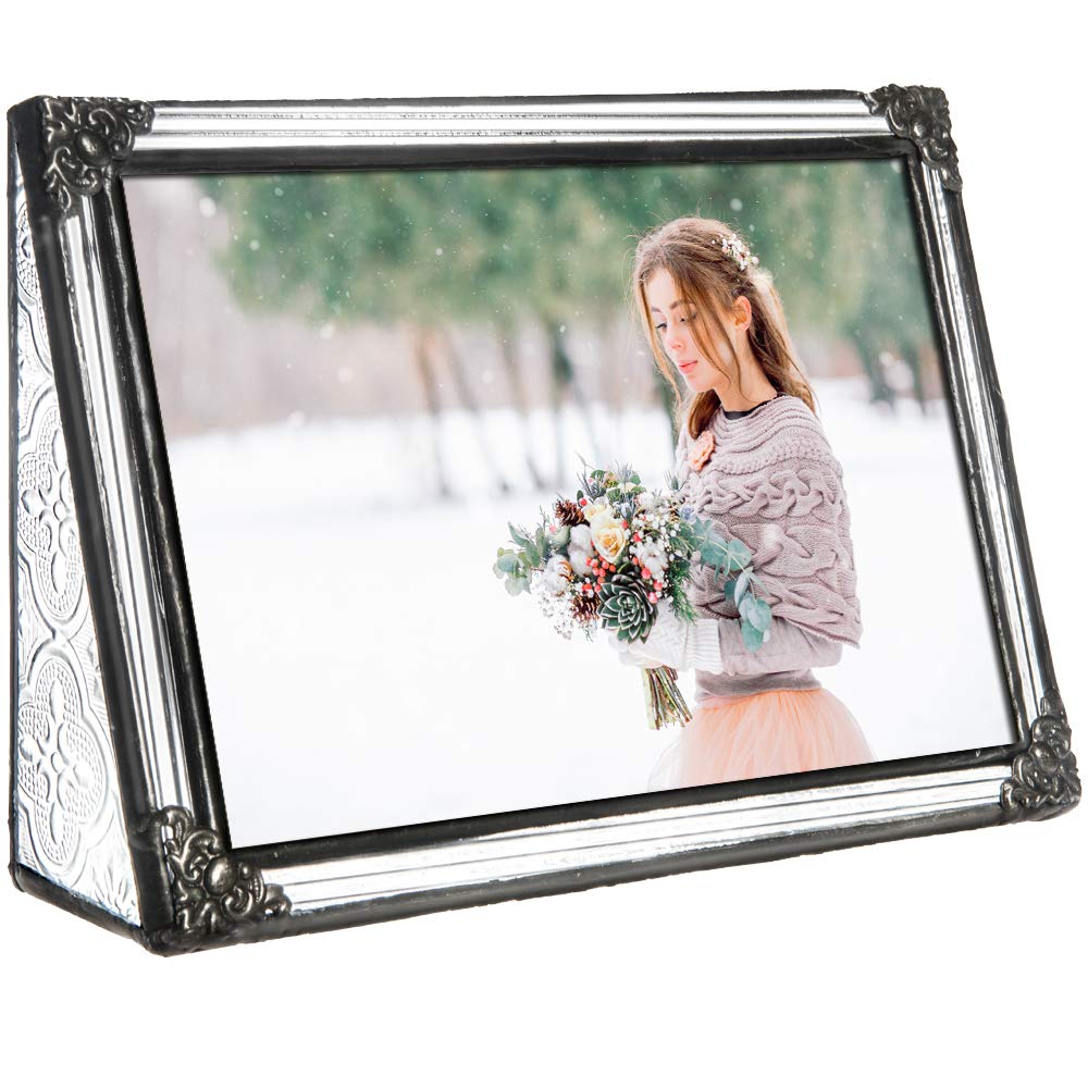 4x6 Picture Frame - Clear Glass Wedding & Family Photo Frame for Home Décor