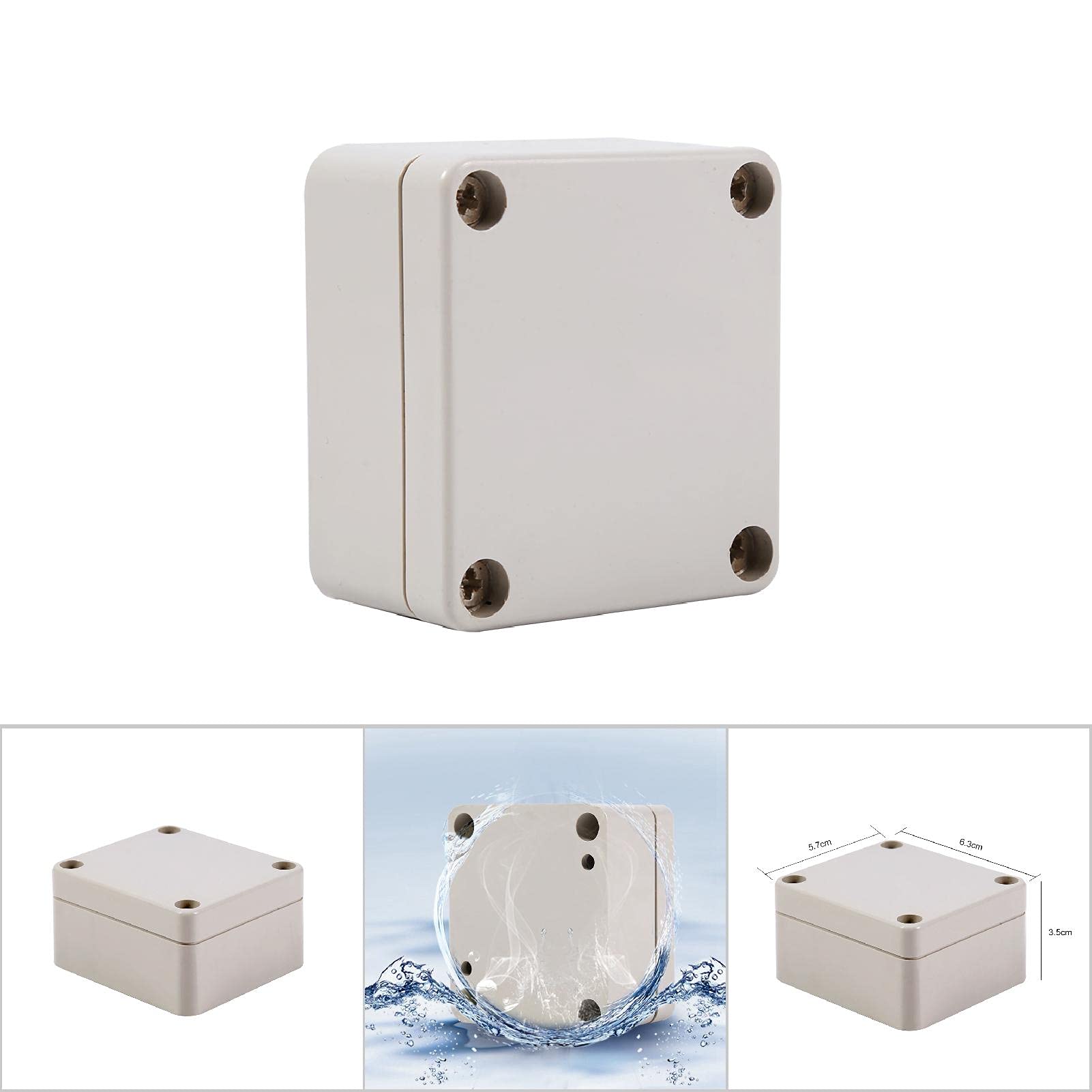 Outdoor Electrical Junction Box - Waterproof Cable Enclosure (65x60x35mm) for Secure Outdoor Wiring & Connections - Ideal for Garden, Patio & Exterior Electrical Projects