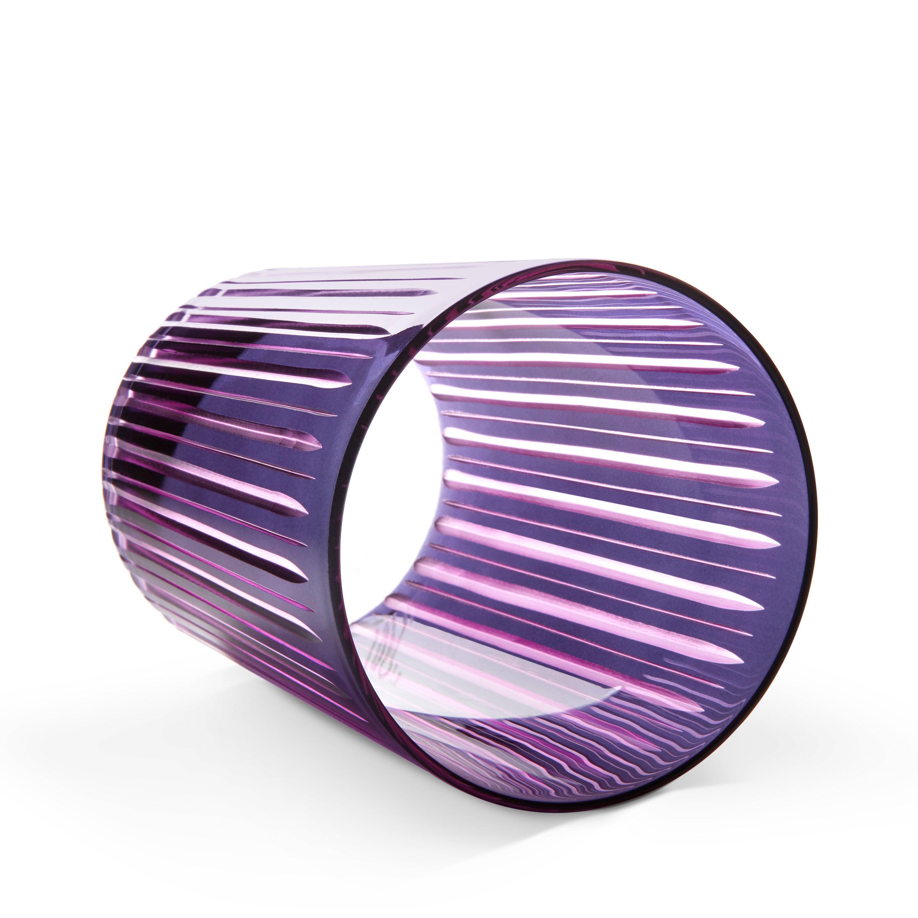 Premium Purple Prism Highball Glasses - Set of 4 Elegant Drinking Glasses for Cocktails, Whiskey & Iced Beverages - Perfect for Home Bars, Parties & Gift Giving