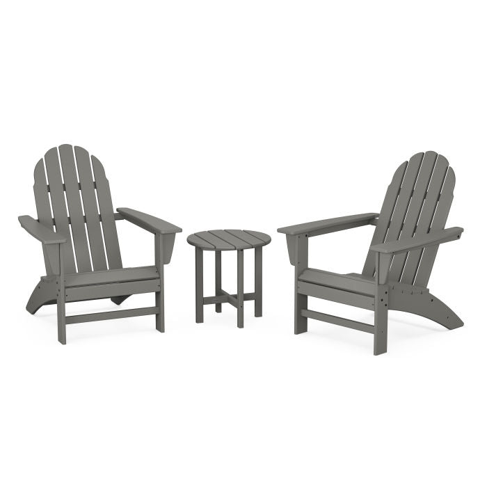 POLYWOOD Vineyard 3-Piece Adirondack Chair Set - Outdoor Patio Furniture for Garden, Poolside & Backyard Relaxation