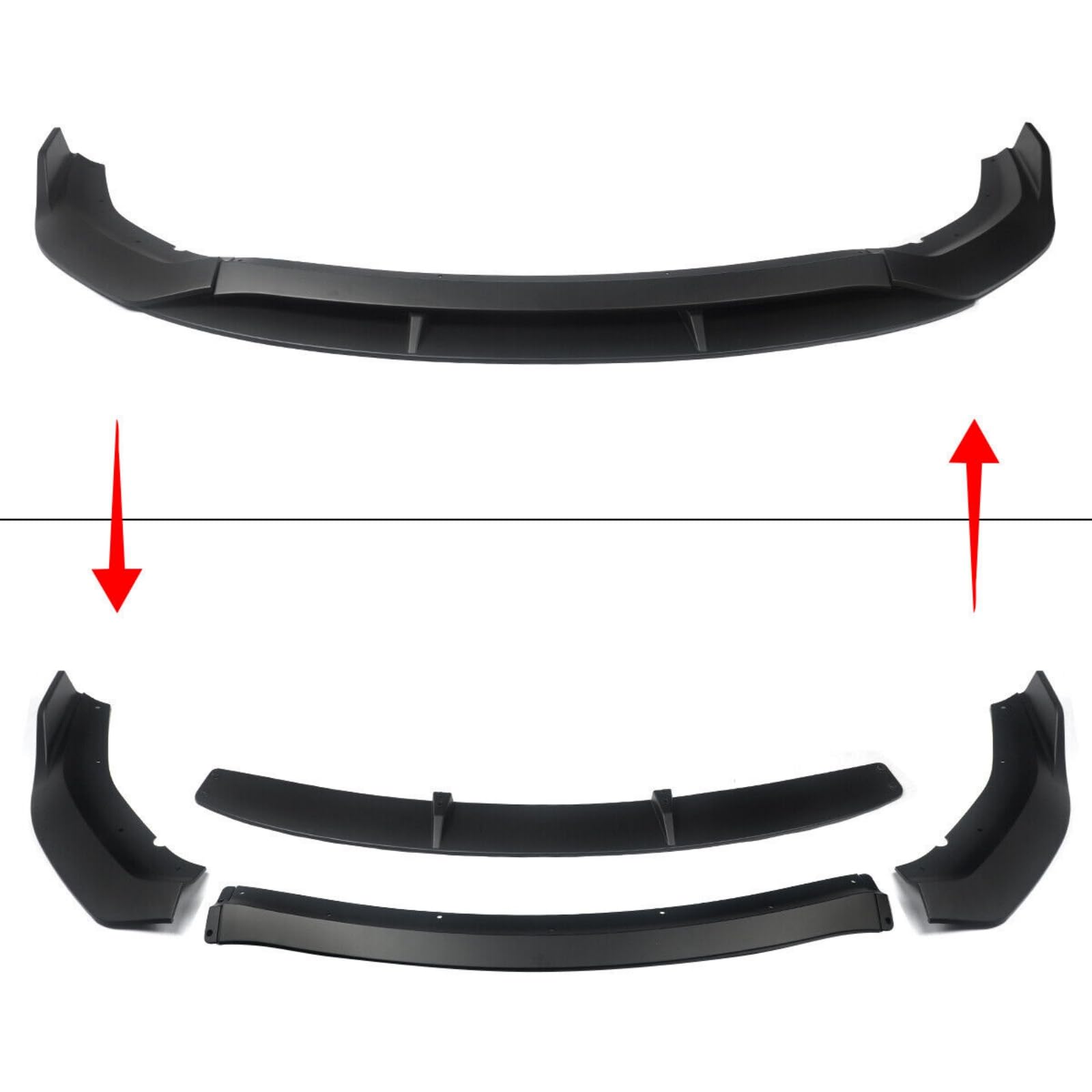 Dodge Charger Widebody Front Bumper Lip Spoiler Splitter Kit - 4 Piece Matte Black Aero Body Kit for Enhanced Style & Performance | Perfect for Street Racing & Car Shows