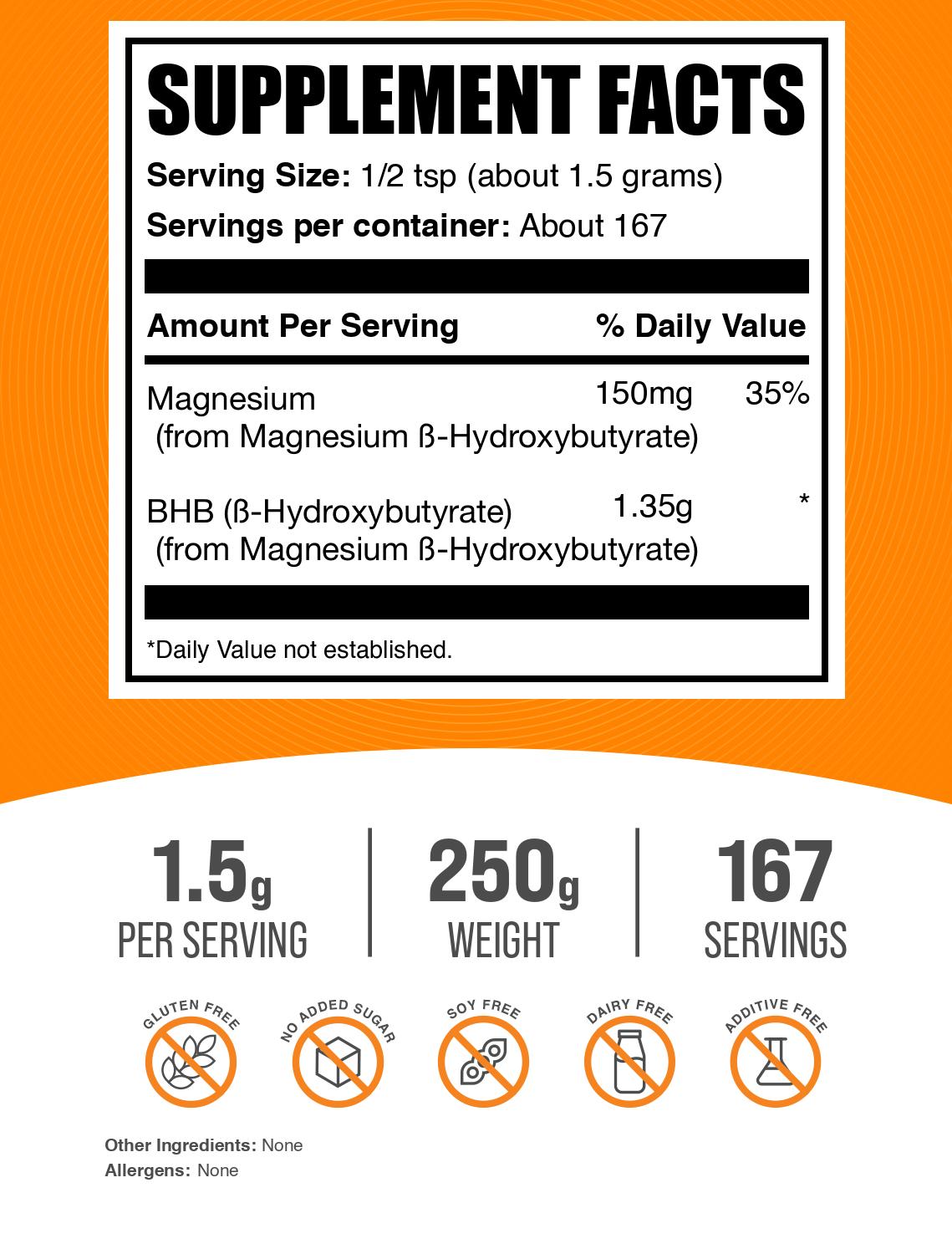 Premium BHB Beta Hydroxybutyrate Magnesium Powder - Keto Supplement for Weight Loss & Energy Boost - Ideal for Ketogenic Diet & Intermittent Fasting Support