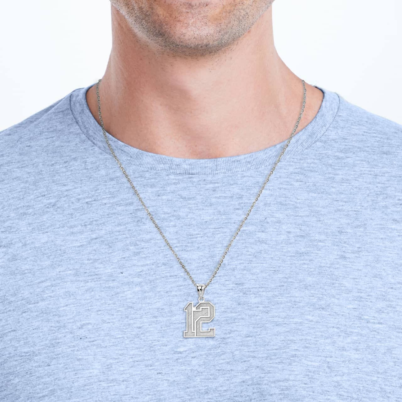925 Sterling Silver Personalized Sports Pendant Necklace - Custom Two-Digit Jersey Numbers & Name Engraved - Perfect for Athletes, Fans & Gifts (Football, Basketball, Soccer)