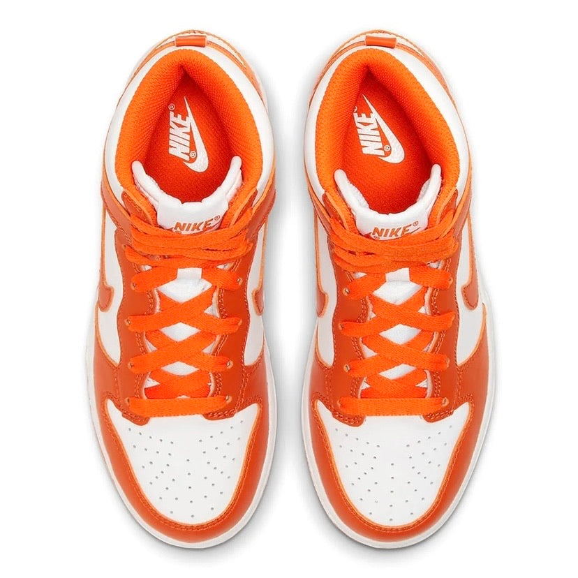 Nike Dunk High Retro GS Syracuse White Orange Blaze White Sneakers - Stylish Basketball Shoes for Women & Girls - Perfect for Casual Wear, Street Fashion & Sports