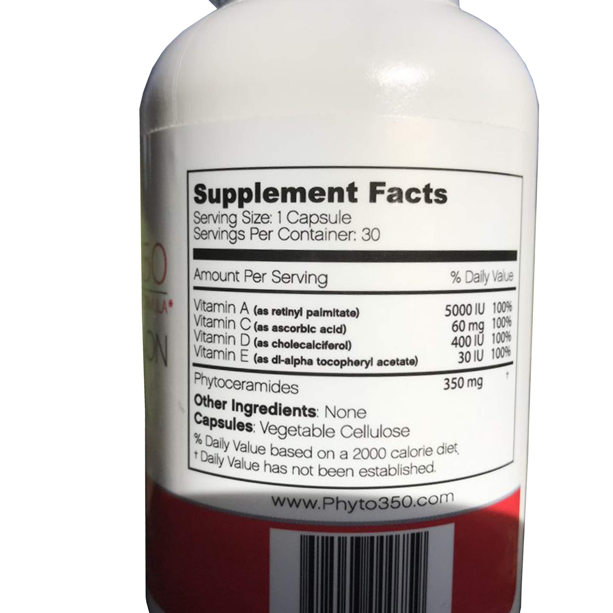 Phyto350 Advanced Phytoceramides Formula - 30 Capsules per Bottle (3 Month Supply) | Supports Skin Hydration & Anti-Aging | Perfect for Daily Wellness Routine & Beauty Regimen