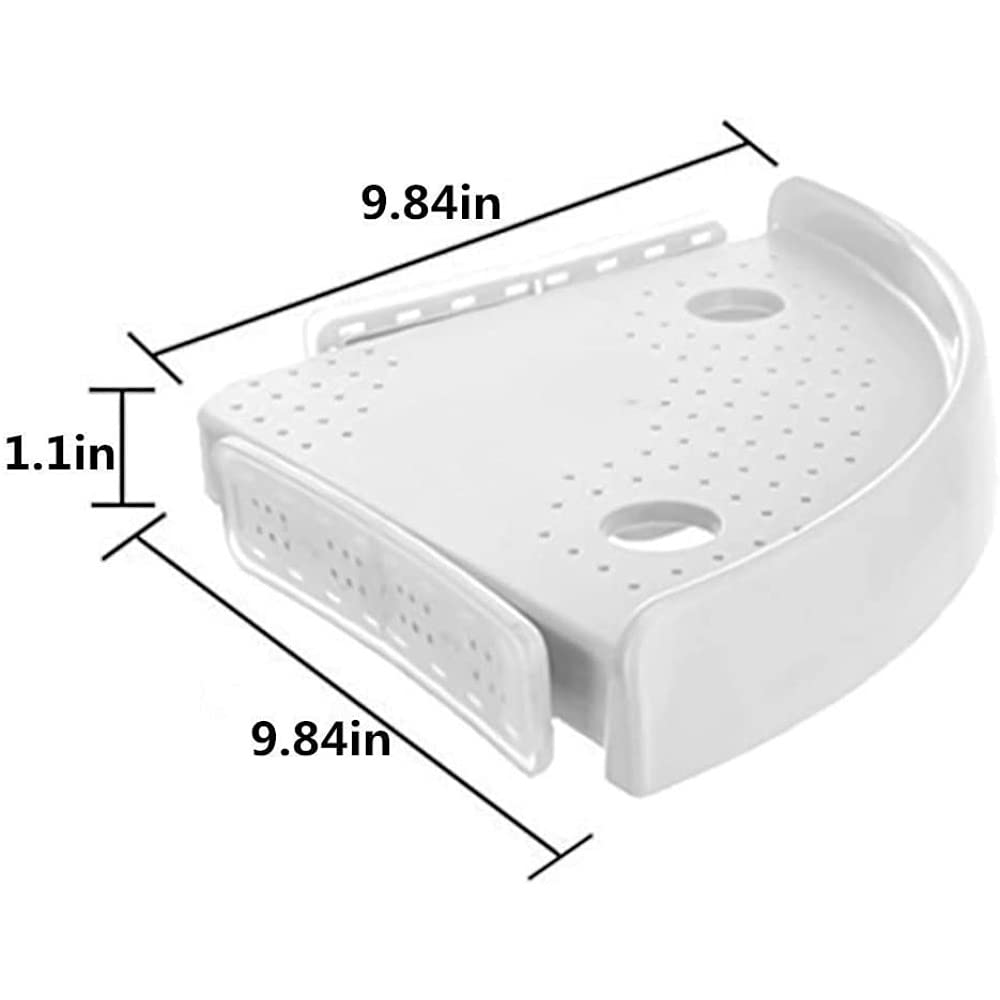 New Corner Mount Storage Shelves - Strong Suction Wall Mount Shelf with Hooks for Bathroom & Kitchen Organization - Easy to Install Space-Saving Solution for Small Spaces