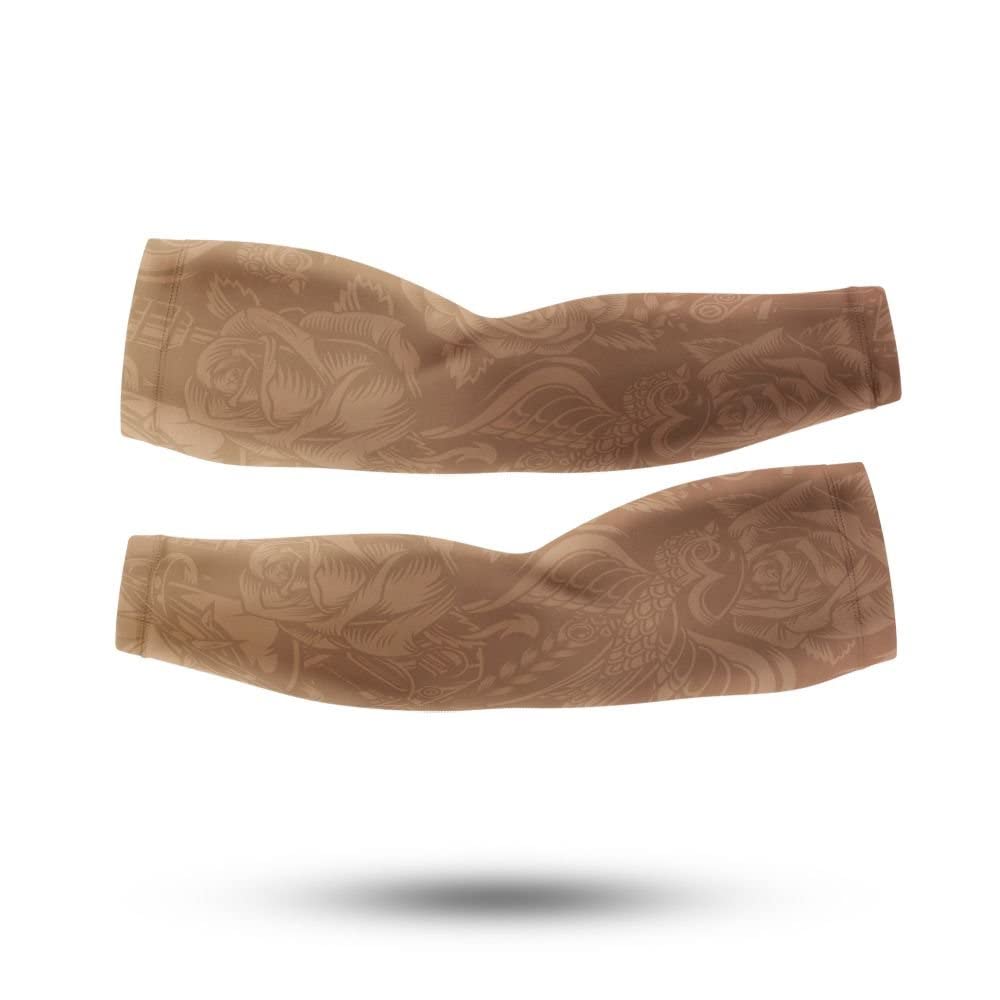 UV Protection Arm Sleeves with Beard & Skull Print - Cooling Sun Sleeves for Men & Women - Perfect for Cycling, Running, Hiking & Outdoor Sports