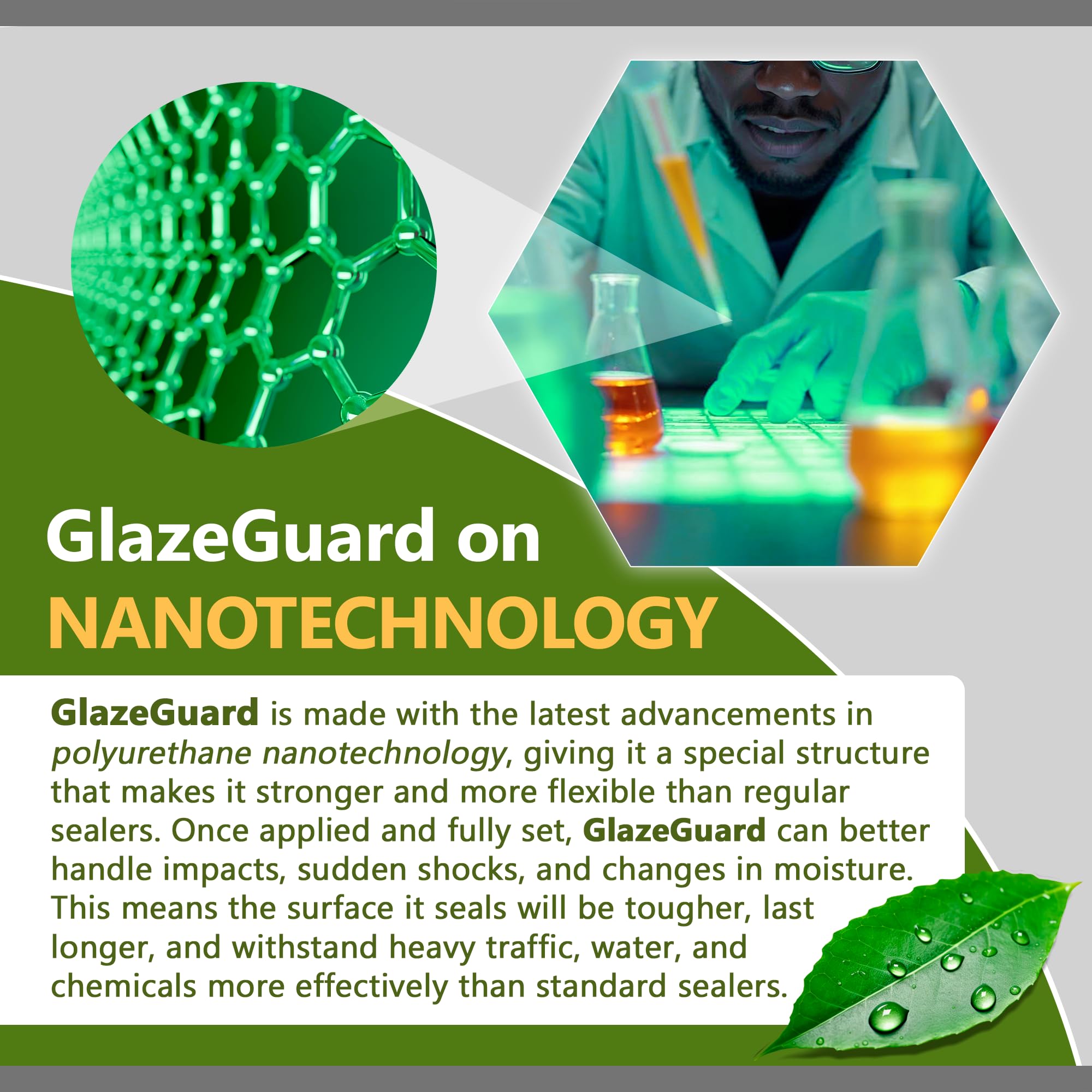 GlazeGuard Pro Grade Gloss Floor & Wall Sealer Kit (2-Part A+B) for Ceramic, Porcelain & Stone Tiles – 1 Quart – High Shine Protection for Bathrooms, Kitchens & High-Traffic Areas