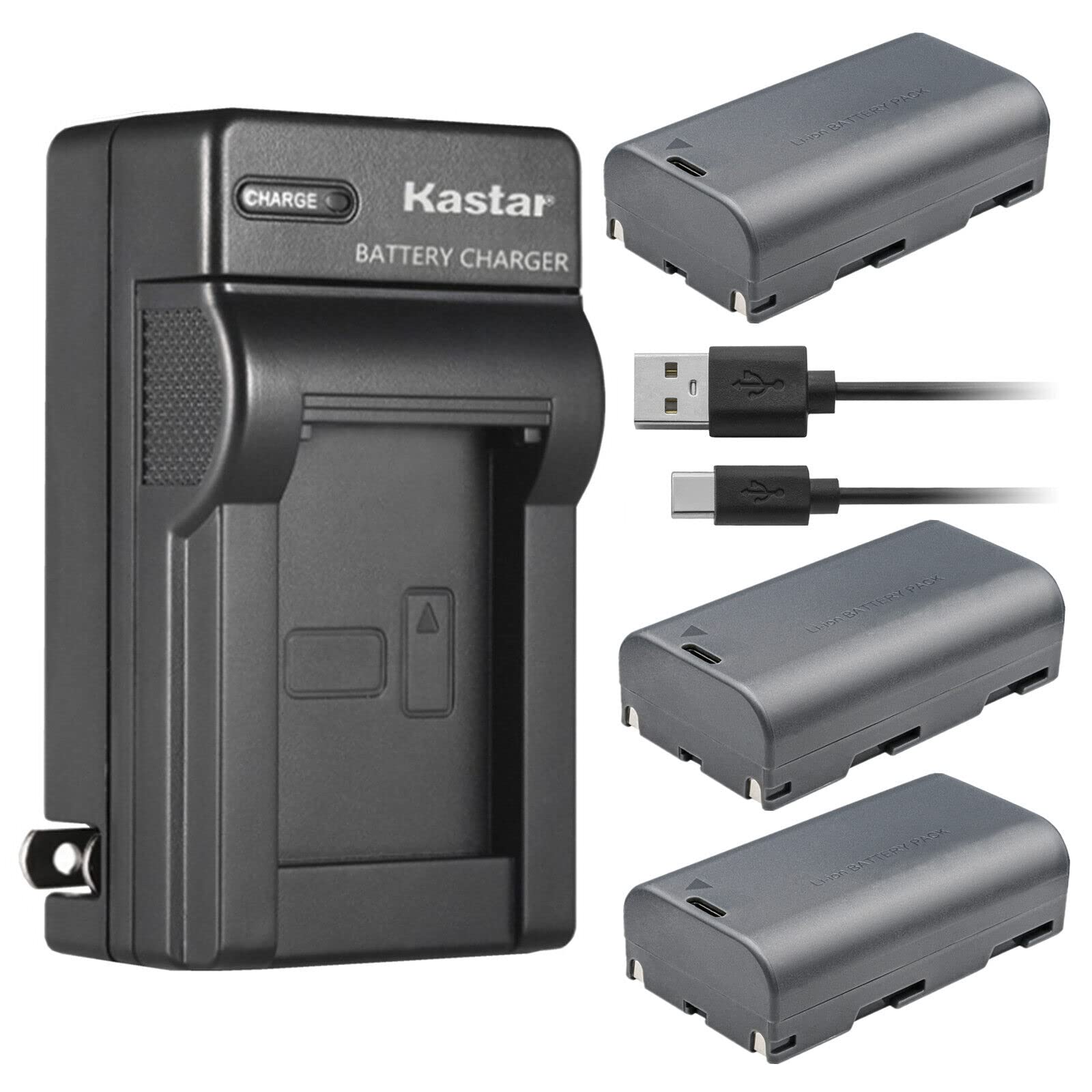 Kastar 3-Pack Replacement Battery and AC Wall Charger for Huepar DT03CG/S03CG/S03DG/S04CG 3D & 4D Green Beam Self-Leveling Laser Level - Perfect for Construction, Renovation, and DIY Projects