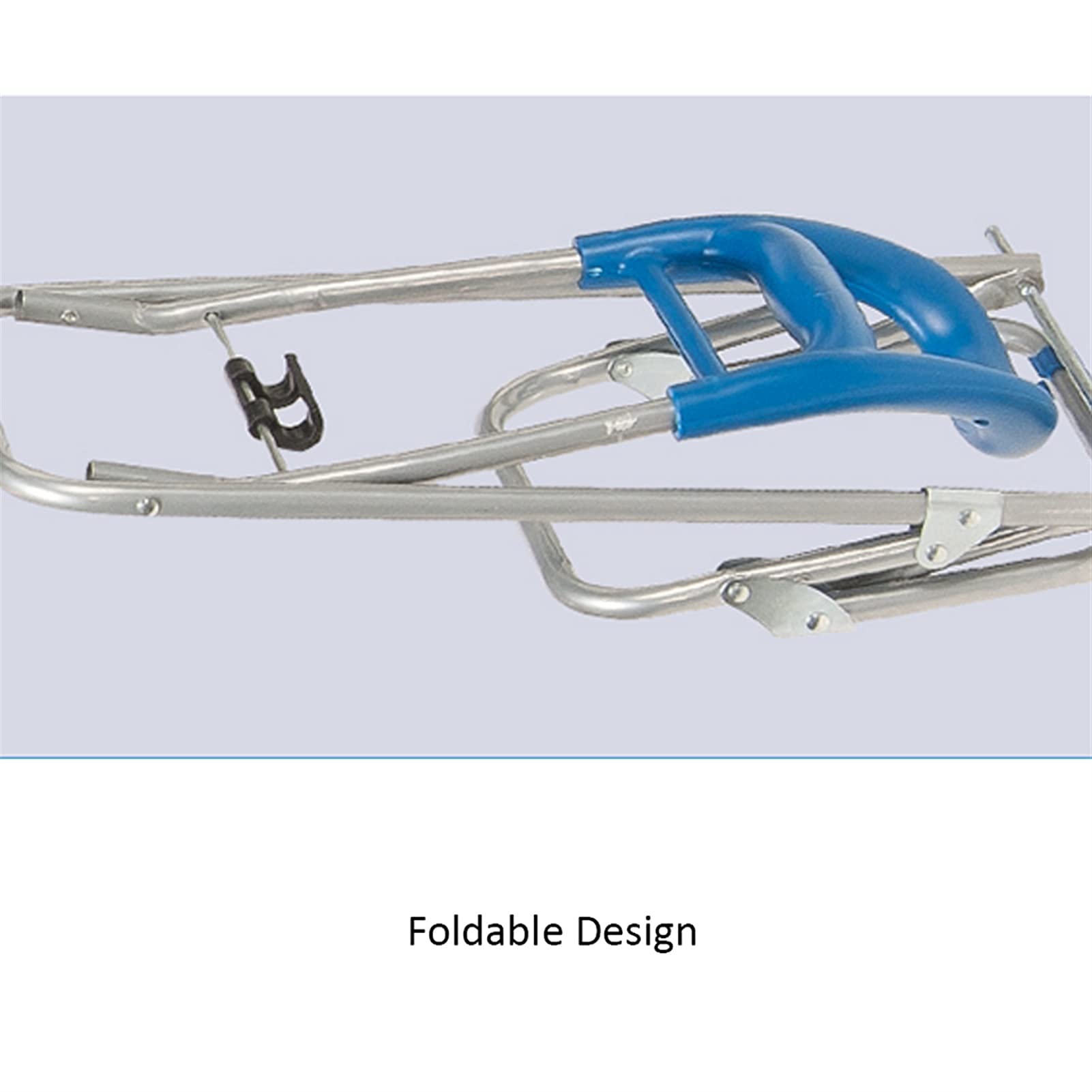Heavy Duty Collapsible Folding Wagon Cart with Wheels - Portable Utility Shopping Trolley for Groceries, Luggage & Outdoor Activities | Perfect for Supermarkets, Camping, Beach Trips & Home Use (Blue)