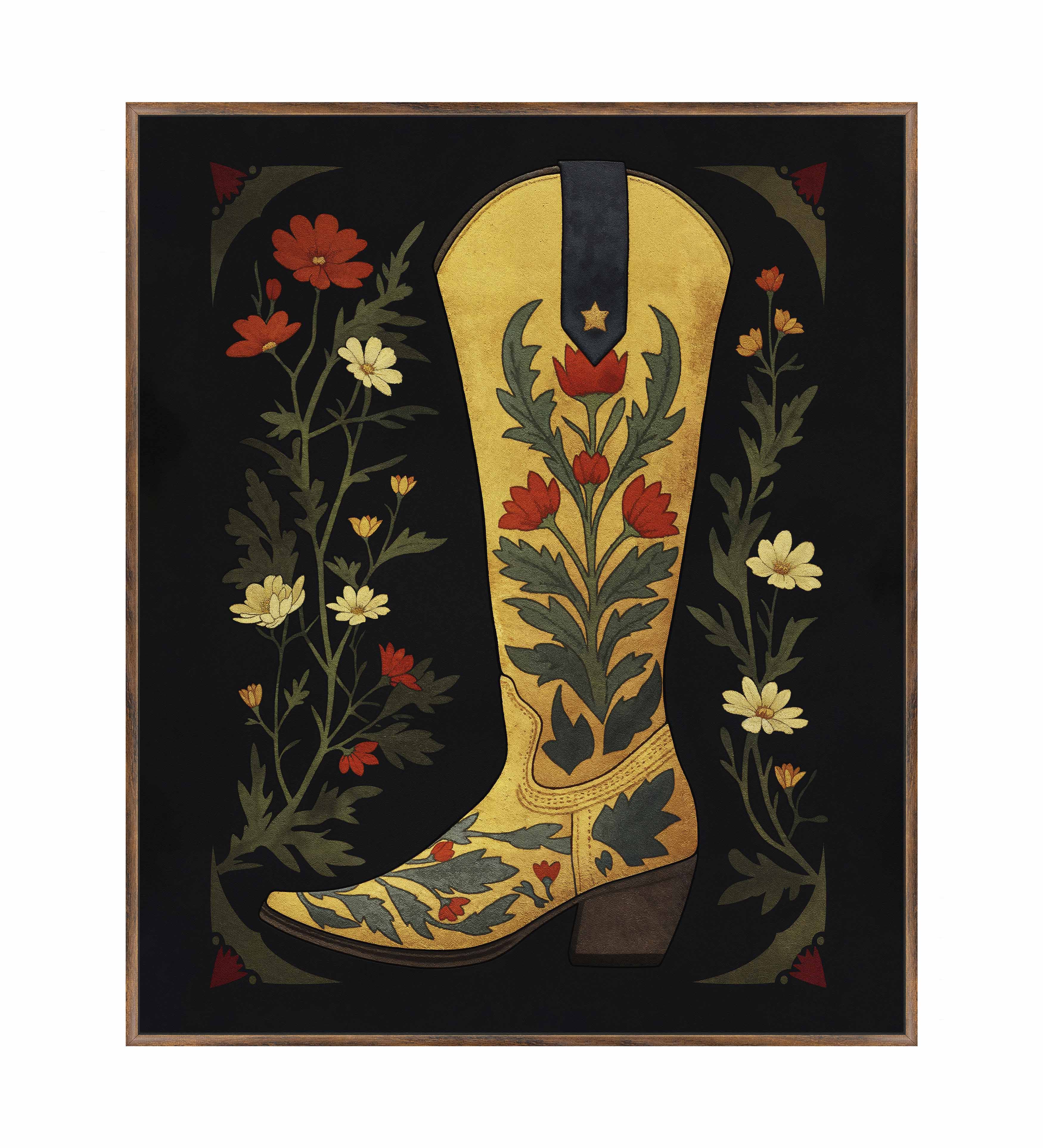 Frontier Floral Gallery Wrapped Canvas Wall Art - Handmade Modern Home Decor for Living Room, Bedroom & Office | Ready to Hang