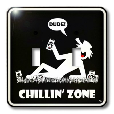 3D Rose Chill Zone Black Sign with Toggle Switch - Wall Decor for Man Cave, Garage, or Game Room - Perfect for Home, Office, and Bar Decoration