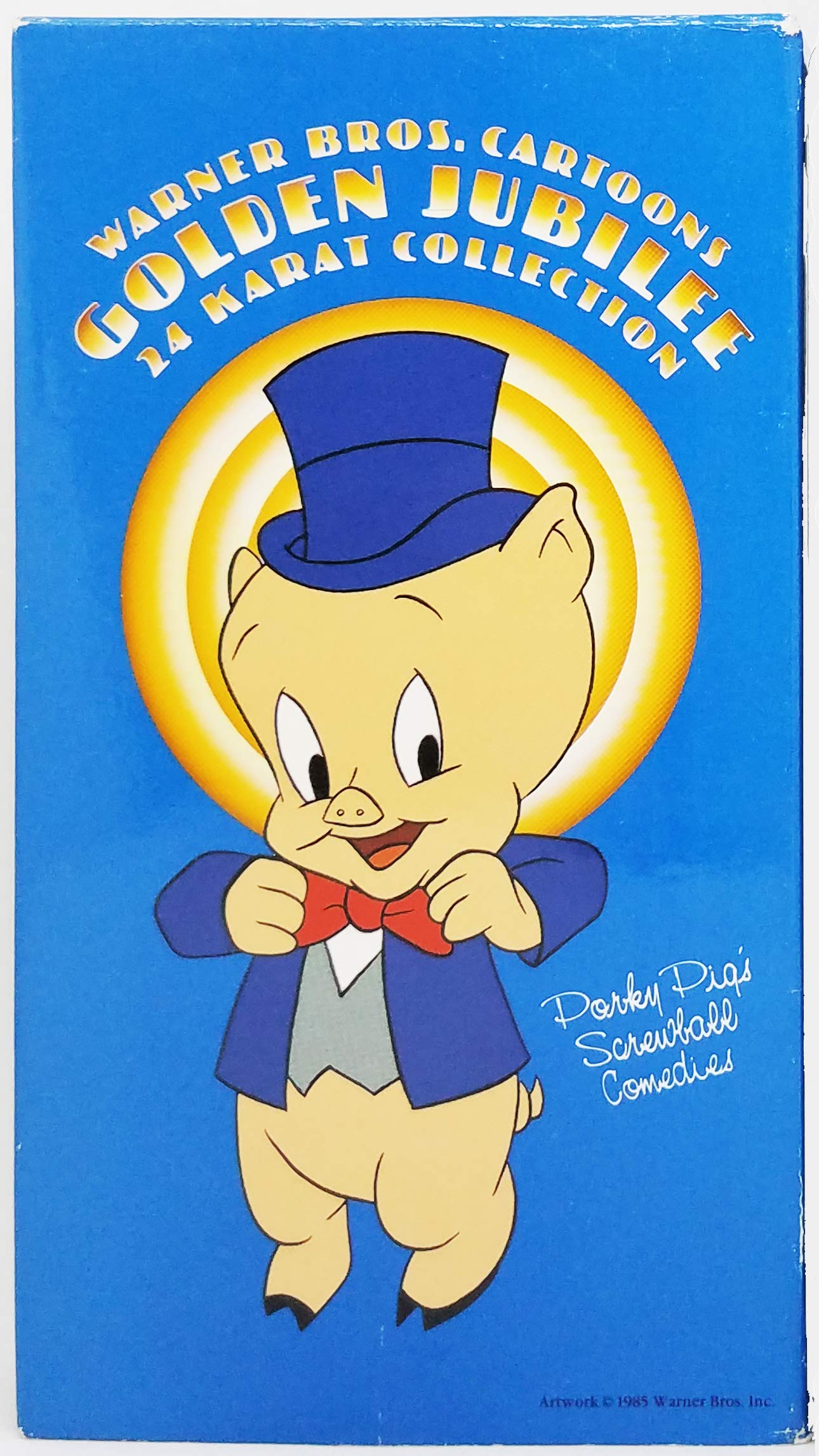 Warner Brothers Golden Jubilee 24K Gold Collection Porky Pig's Screwball Comedies VHS - Classic Cartoon Collectible for Movie Lovers & Nostalgic Gift Idea