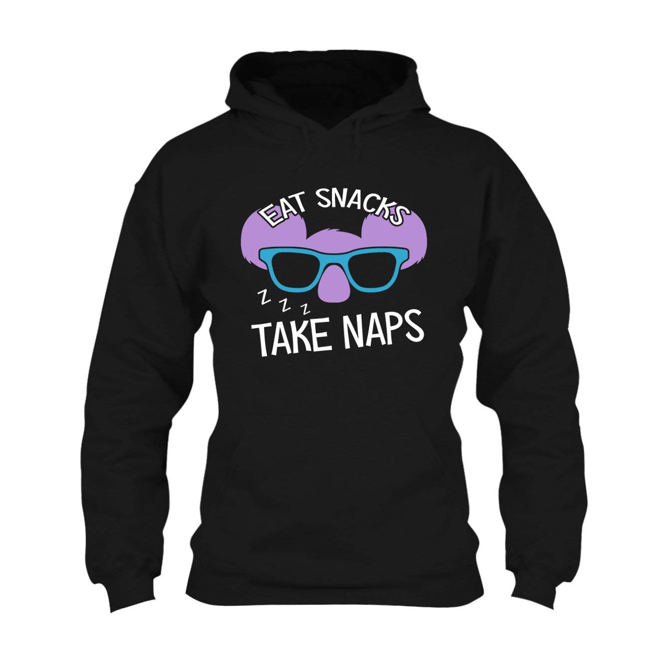 Koala Print Eat Snacks Take Naps Pullover Hoodie - Soft Long Sleeve Sweatshirt for Women & Men | Cute Animal Loungewear for Relaxing at Home