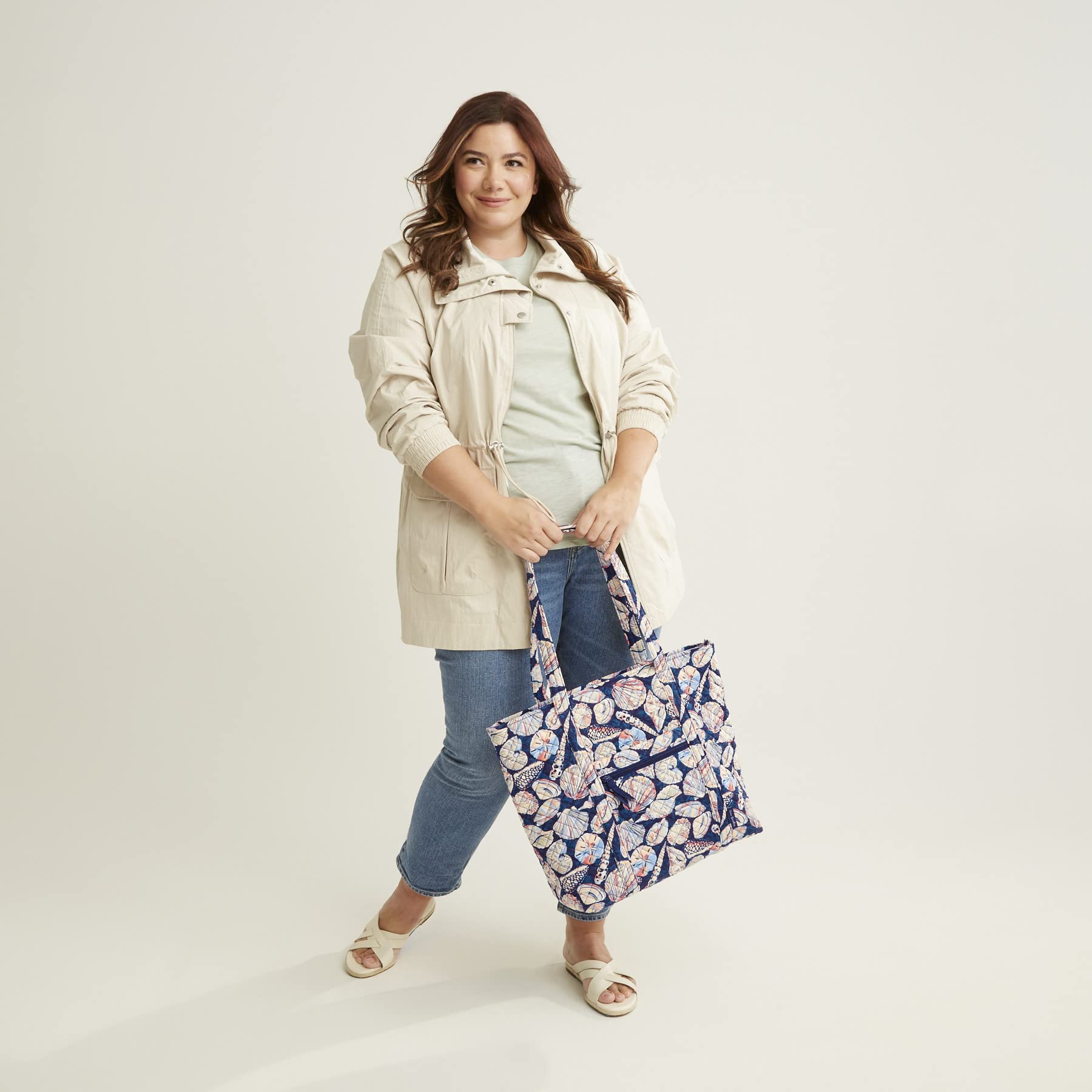 Vera Bradley Women's Cotton Vera Tote Bag - Stylish & Spacious Handbag for Work, Travel & Everyday Use | Perfect Gift for Women