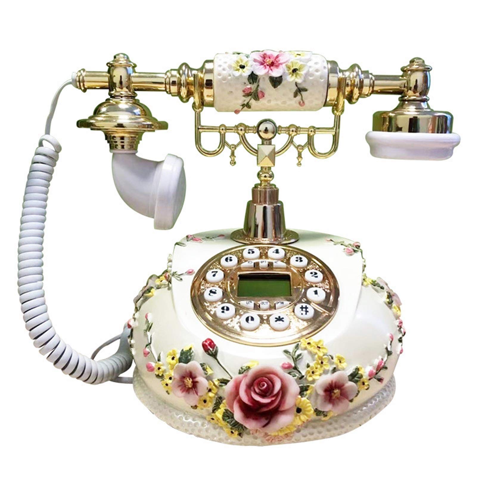 Vintage Retro Rotary Dial Landline Telephone - Classic European Style Antique Home Office Desk Phone for Decor & Functional Use in Living Room, Bedroom, or Office