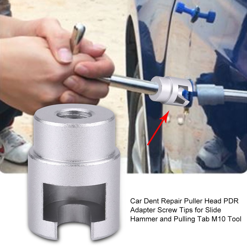 High-Quality M10 Car Dent Repair Adapter - Aluminum Alloy Puller Head for Slide Hammer & Pulling Tab | Professional Auto Body Repair Tool | Perfect for DIY Dent Removal & Auto Shop Repairs
