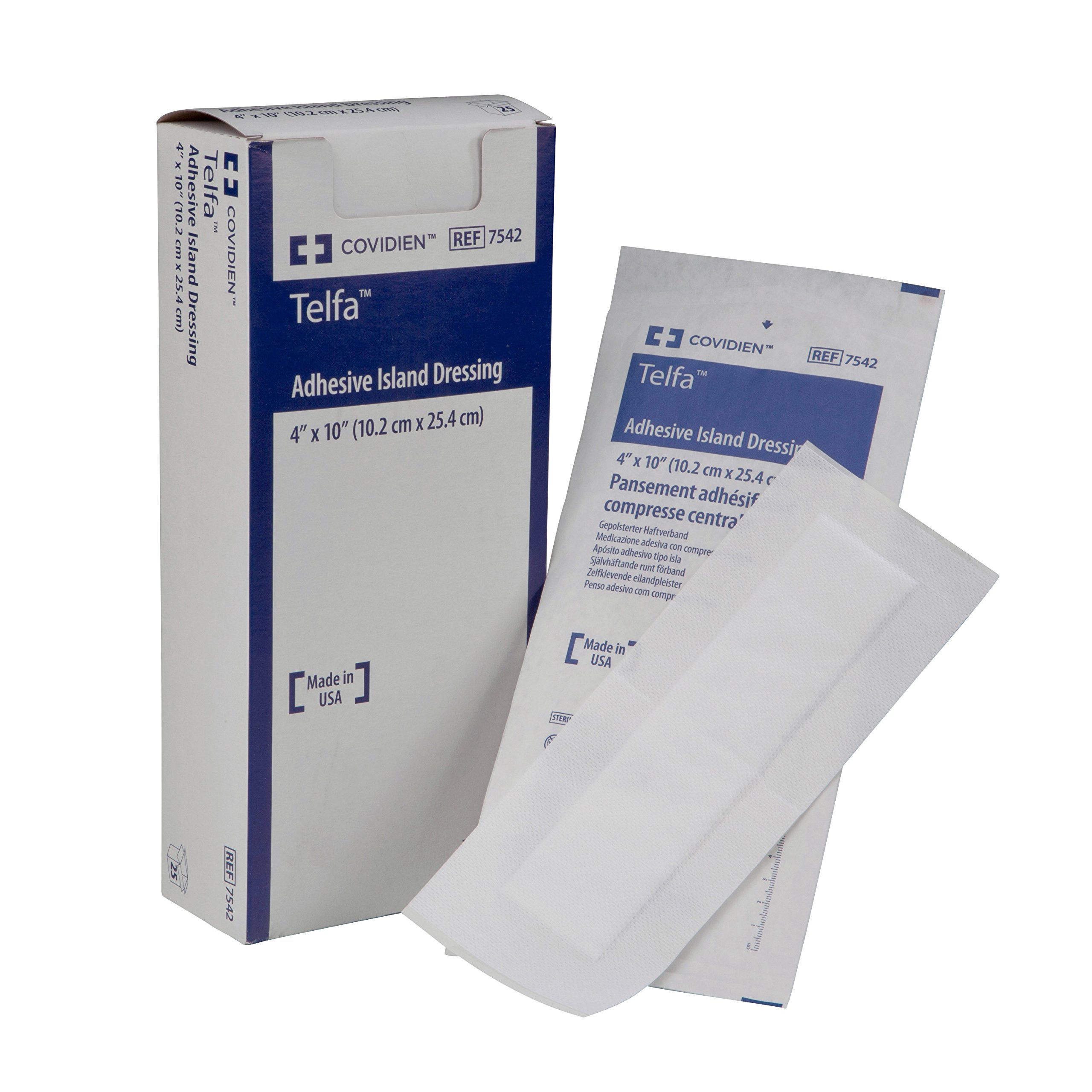 Covidien 7542 Telfa Adhesive Island Dressing - Sterile 4