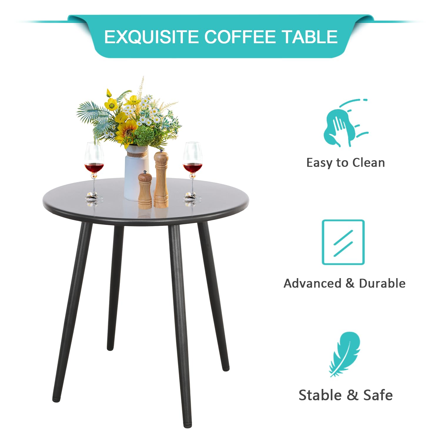 3-Piece Rocking Bistro Set - Oversized Rattan Patio Furniture with Thick Cushions & Coffee Table - Outdoor Conversation Set for Garden, Balcony, Backyard (Tan-Beige) - Perfect for Relaxing, Entertaining & Enjoying Morning Coffee in Your Outdoor Space