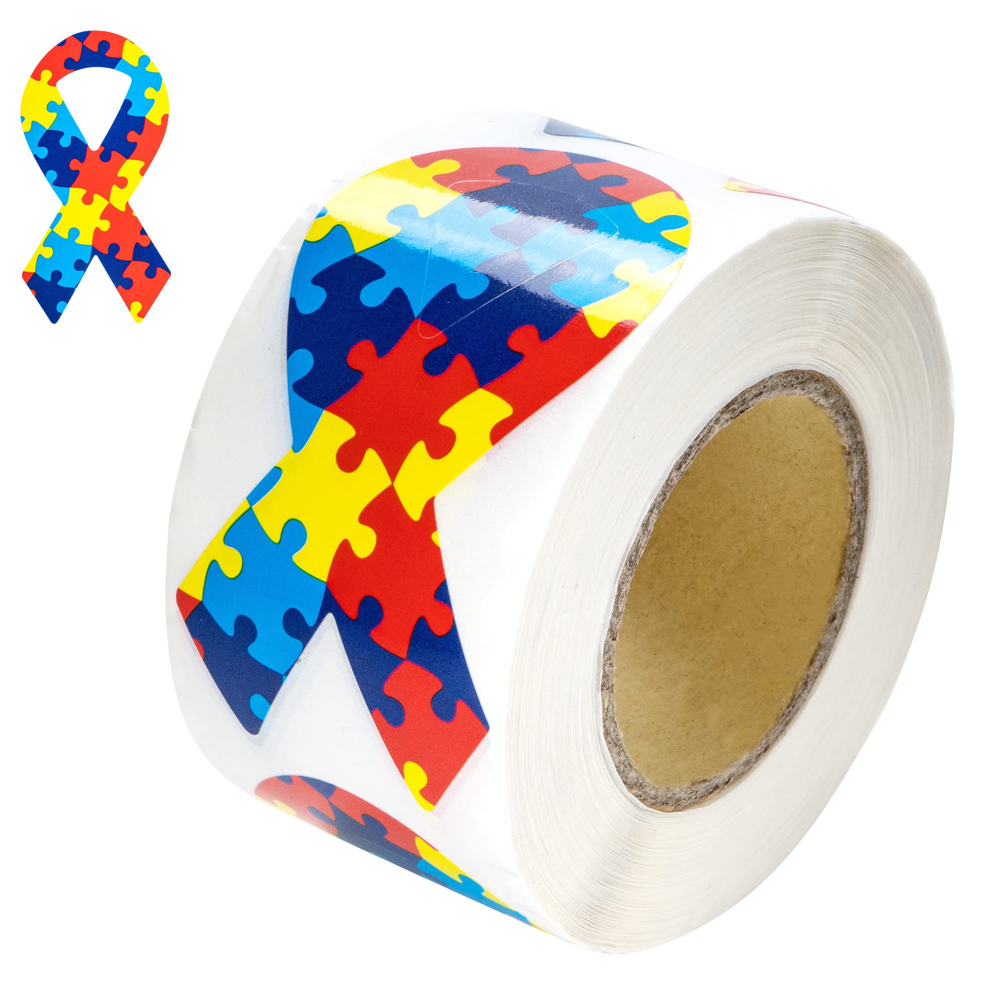 Autism Awareness Ribbon Stickers - 250 Pack for Events, Support Groups & Fundraisers | Asperger's Support Decals for Cars, Laptops & Water Bottles | Show Your Support for Neurodiversity