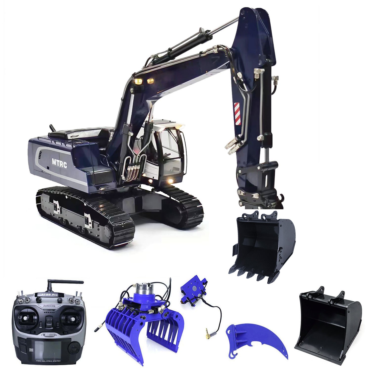 1/14 Scale Metal R946 RC Hydraulic Excavator Toy - Remote Control Construction Digger with Tiltable Clamshell Bucket, DIY Assembled Model Car for Adults & Kids | Construction Site Play, Sandbox Toy, Collector's Item, STEM Learning Gift