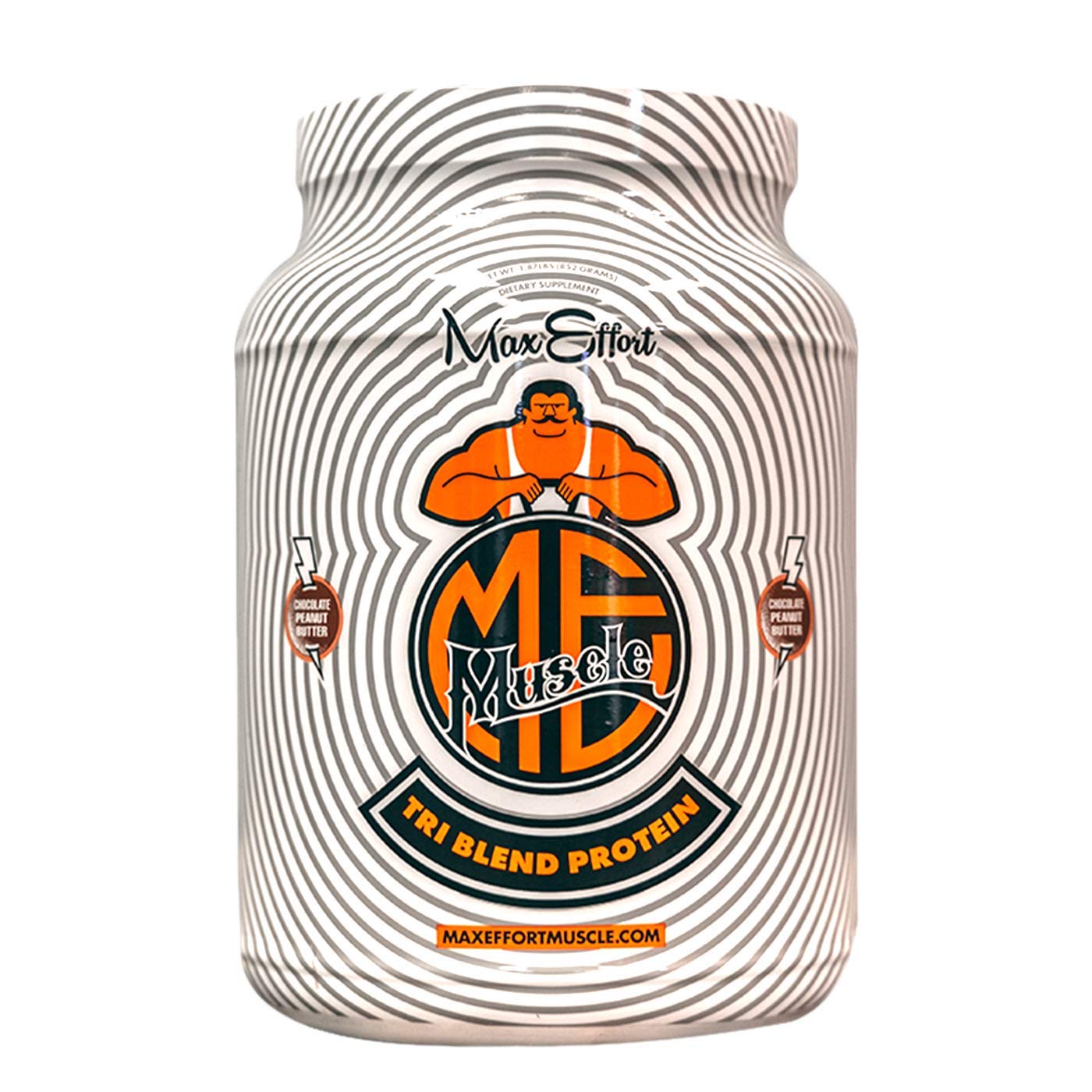 Max Effort Muscle Tri-Blend Protein Powder - Whey Protein, Whey Isolate & Micellar Casein (30 Servings, Chocolate Peanut Butter) for Post-Workout Recovery & Muscle Growth