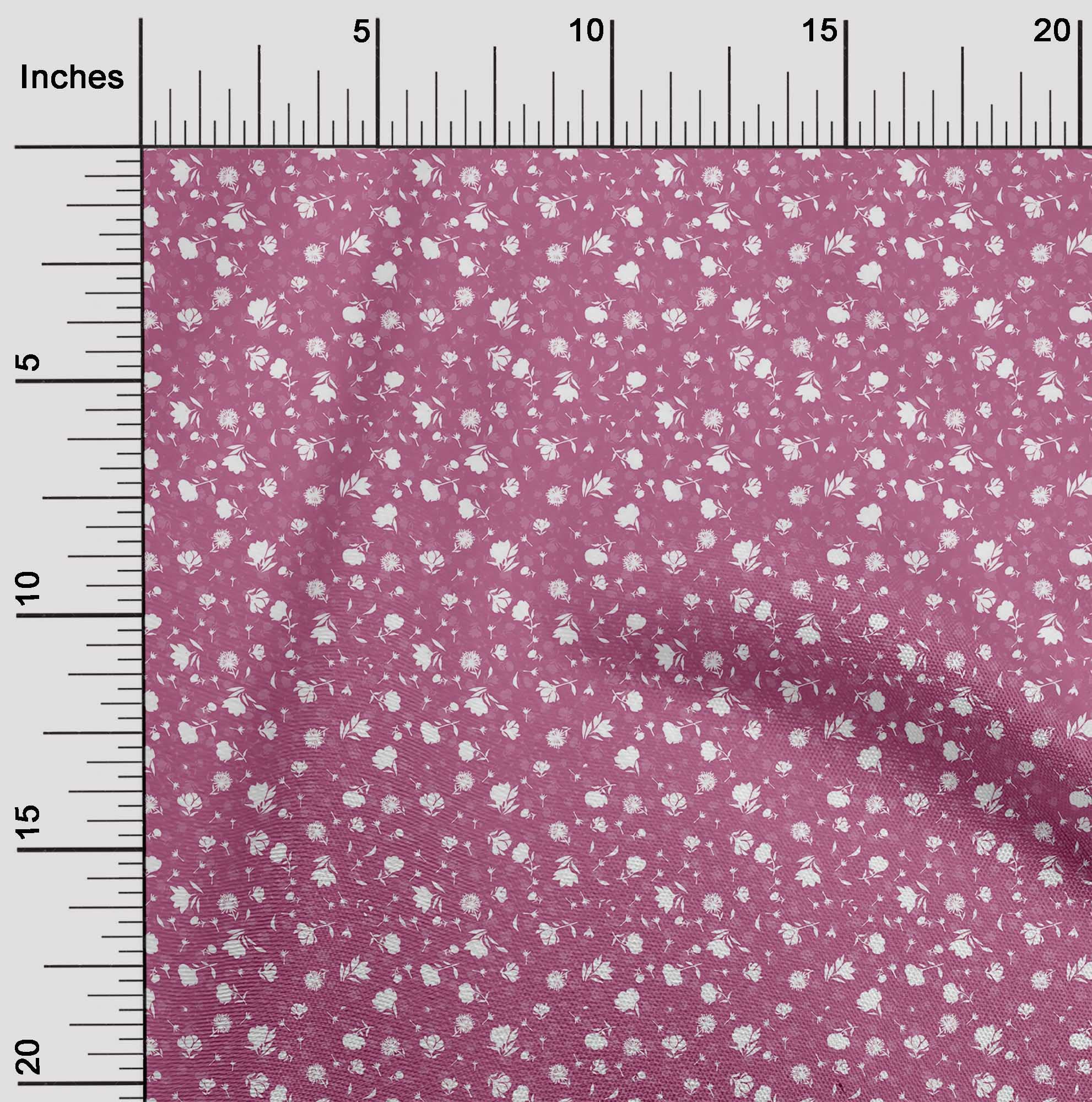 oneOone Cotton Cambric Pink Floral Print Fabric by The Yard - 42 Inch Wide Soft Dress Material for DIY Clothing, Quilting & Home Decor Projects