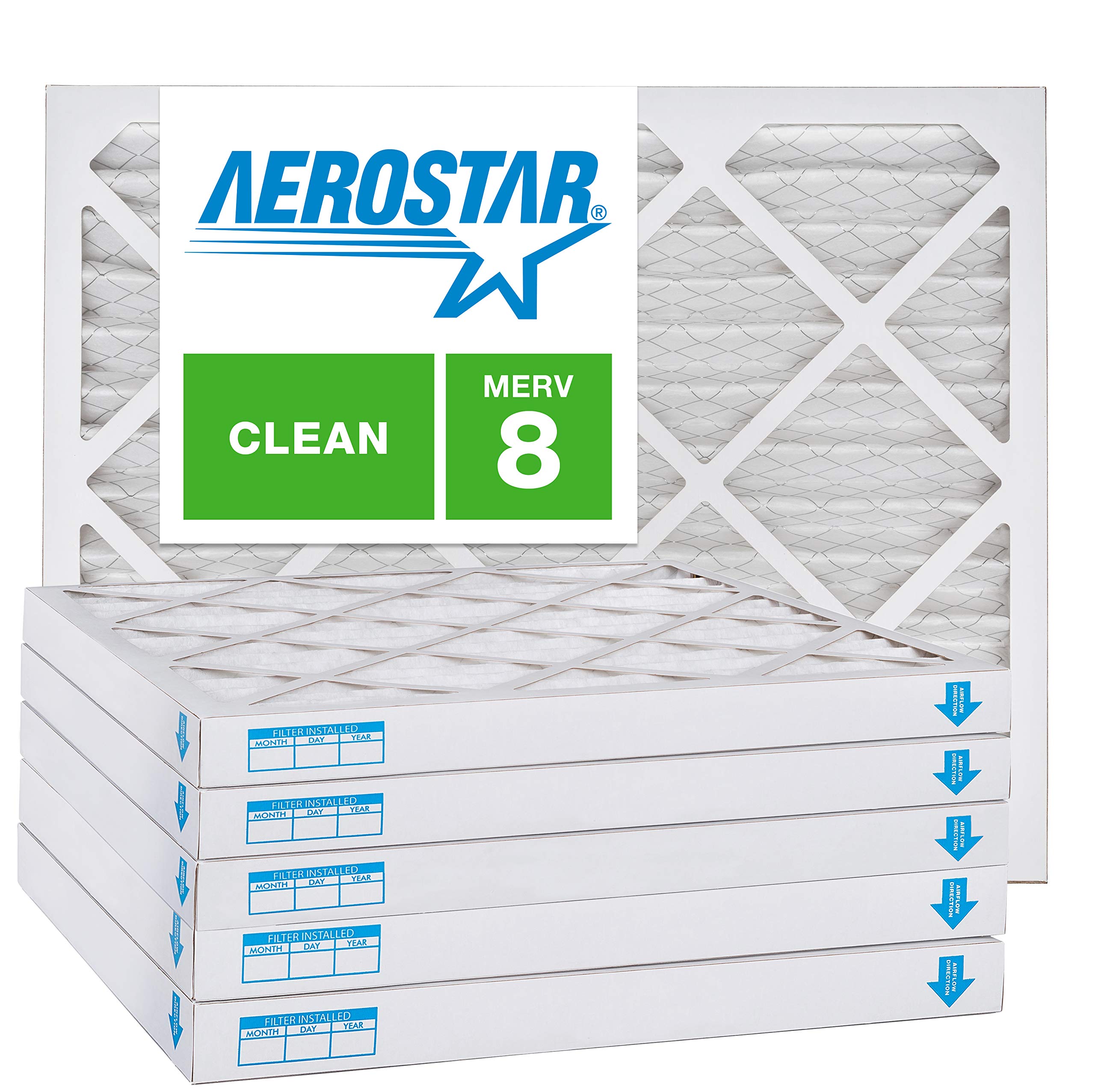 Aerostar 14x14x2 MERV 8 AC Furnace Air Filter - 12 Pack | Improves Indoor Air Quality for Homes & Offices
