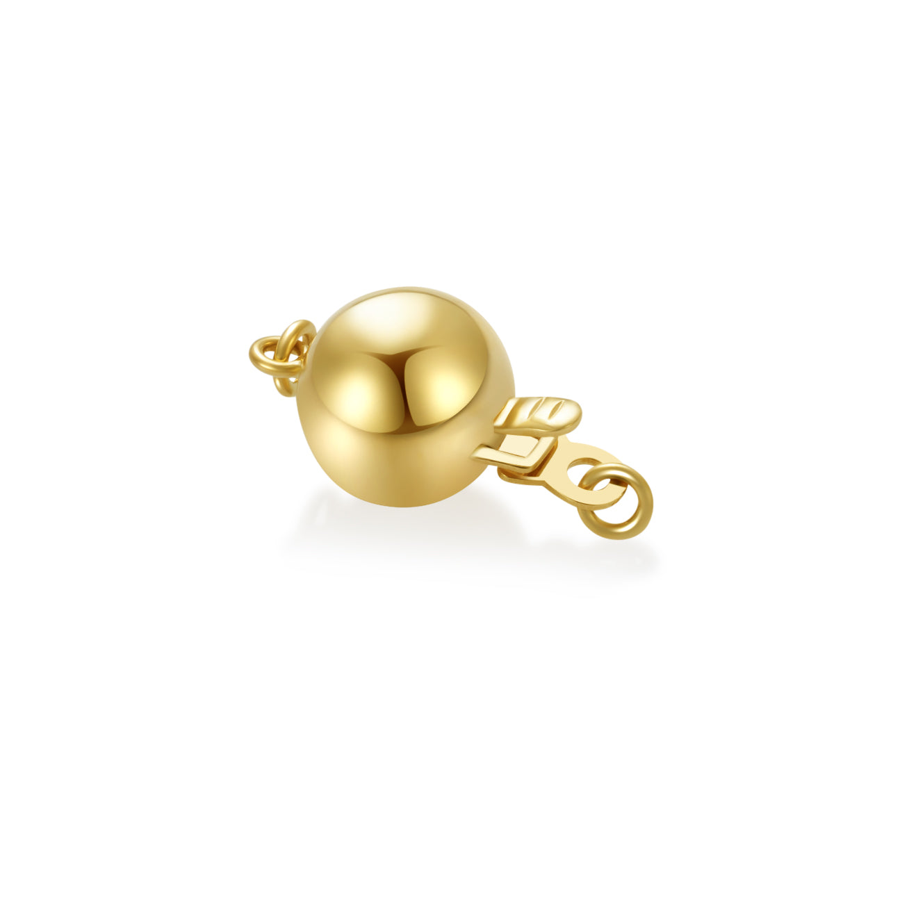 18K Solid Gold 8mm Pearly Lustre Clasps for Jewelry Making - Perfect for Necklaces, Bracelets, and DIY Craft Projects (KA00013)