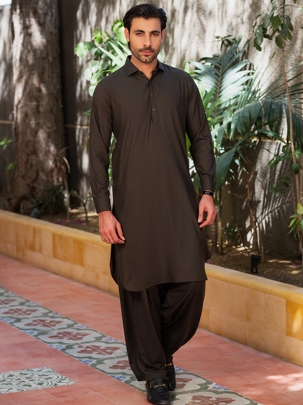 Stylish Blended Olive Green Shalwar Kameez for Women - Traditional Pakistani Outfit - Perfect for Eid, Weddings & Special Occasions