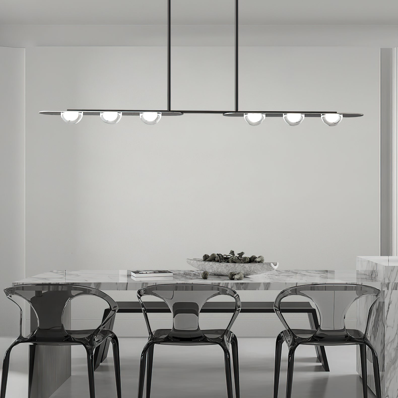 Modern Linear Elegance Pendant Light - Sleek Minimalist Hanging Lamp for Dining Room, Kitchen Island & Living Room Decor