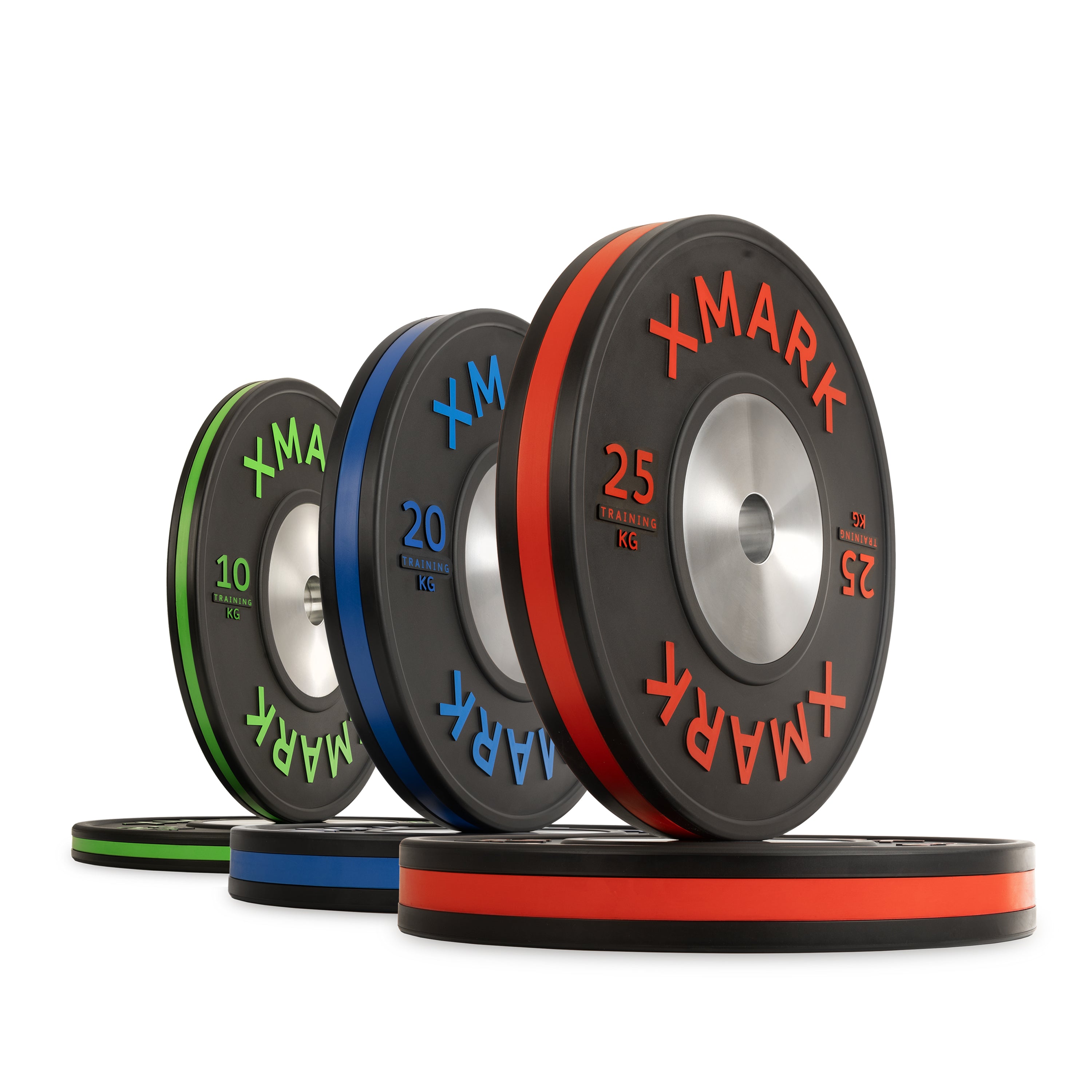 Premium IWF Training Bumper Plates - Olympic Weightlifting Plates with Striped Design (KG) - Pairs & Sets for CrossFit, Home Gym & Professional Training