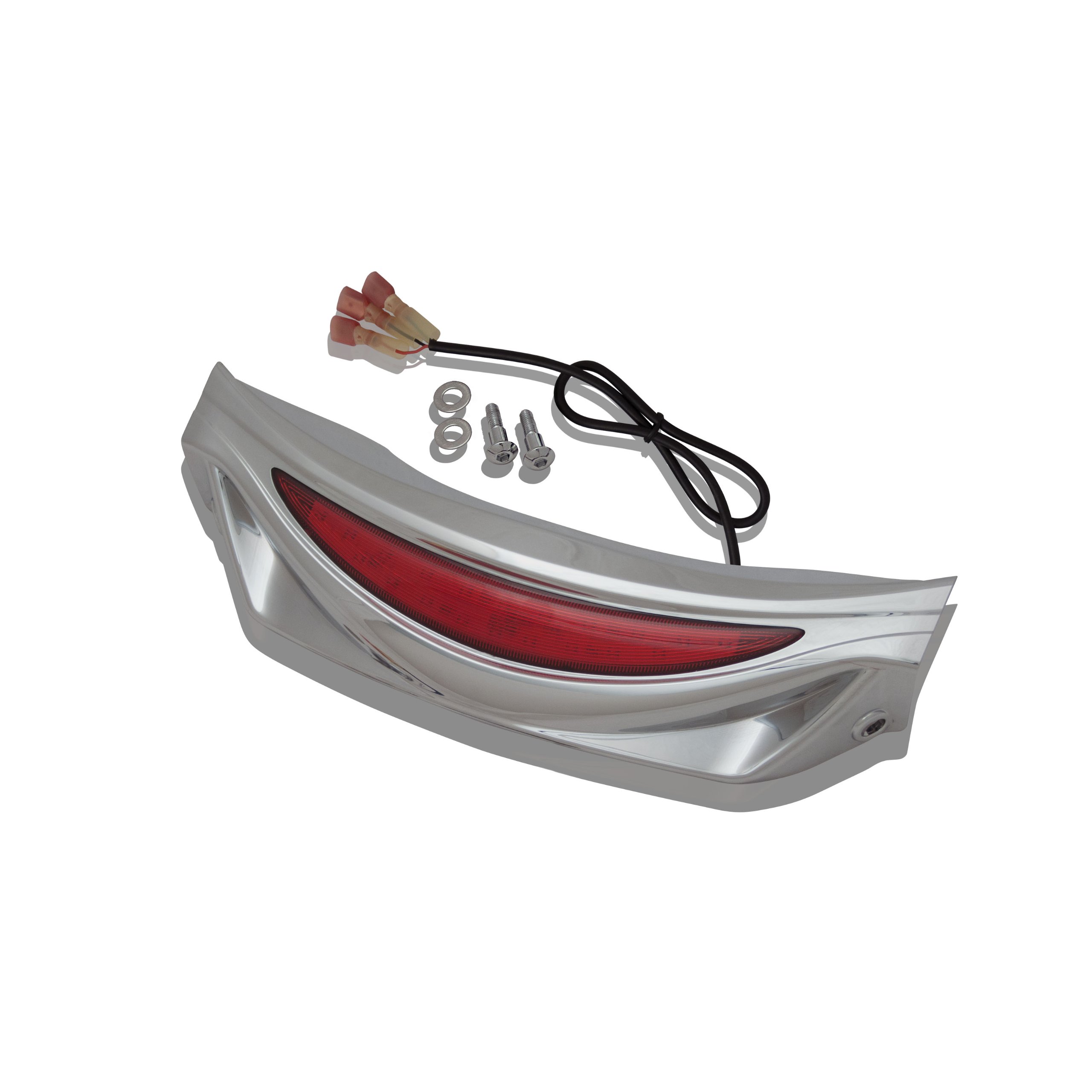 Chrome LED Rear Fender Tip Accent - Motorcycle Customization Upgrade