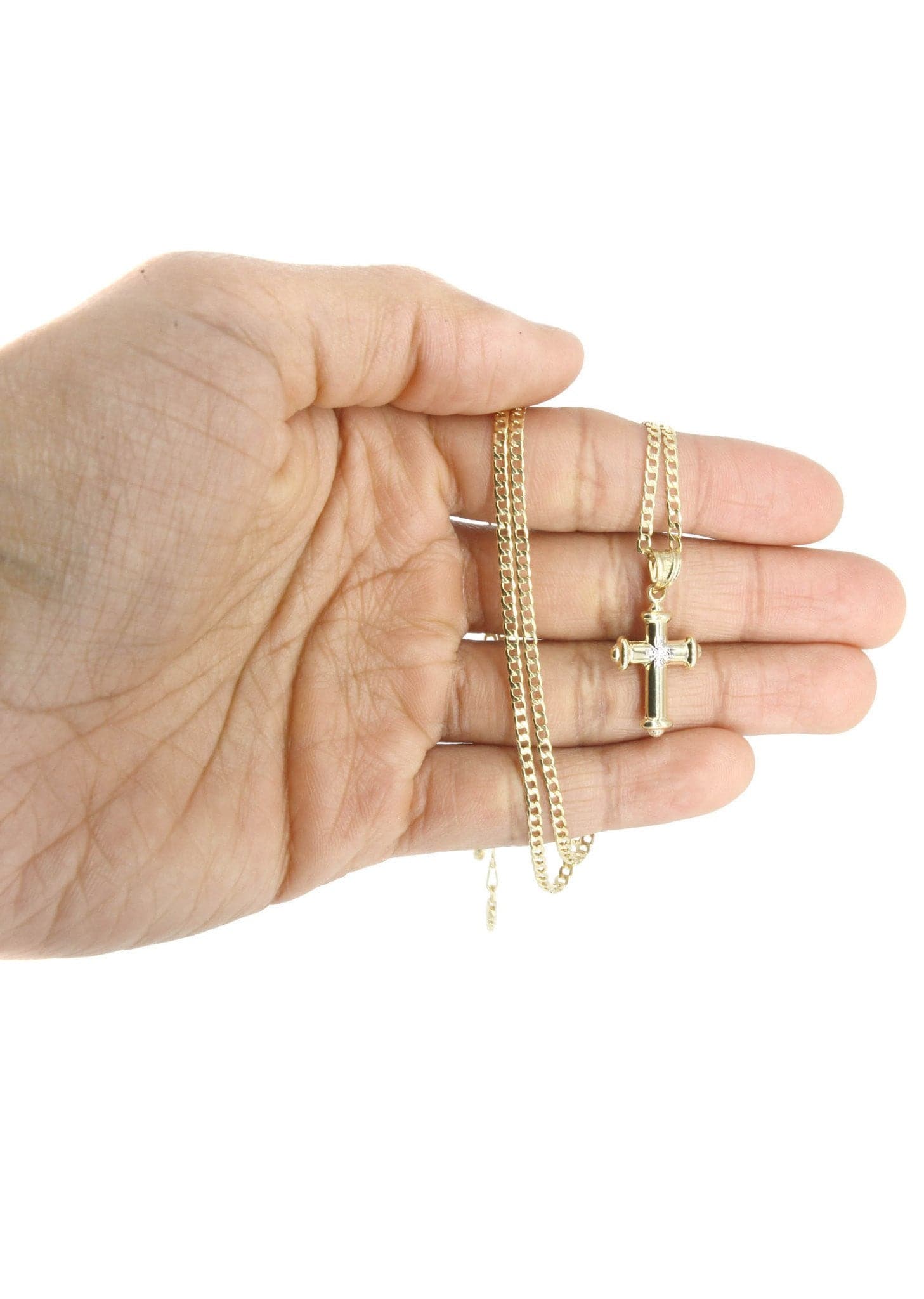 10K Gold Cross Necklace for Men - 5.2 Grams Solid Gold Religious Pendant | Perfect Gift for Baptism, Confirmation & Everyday Wear