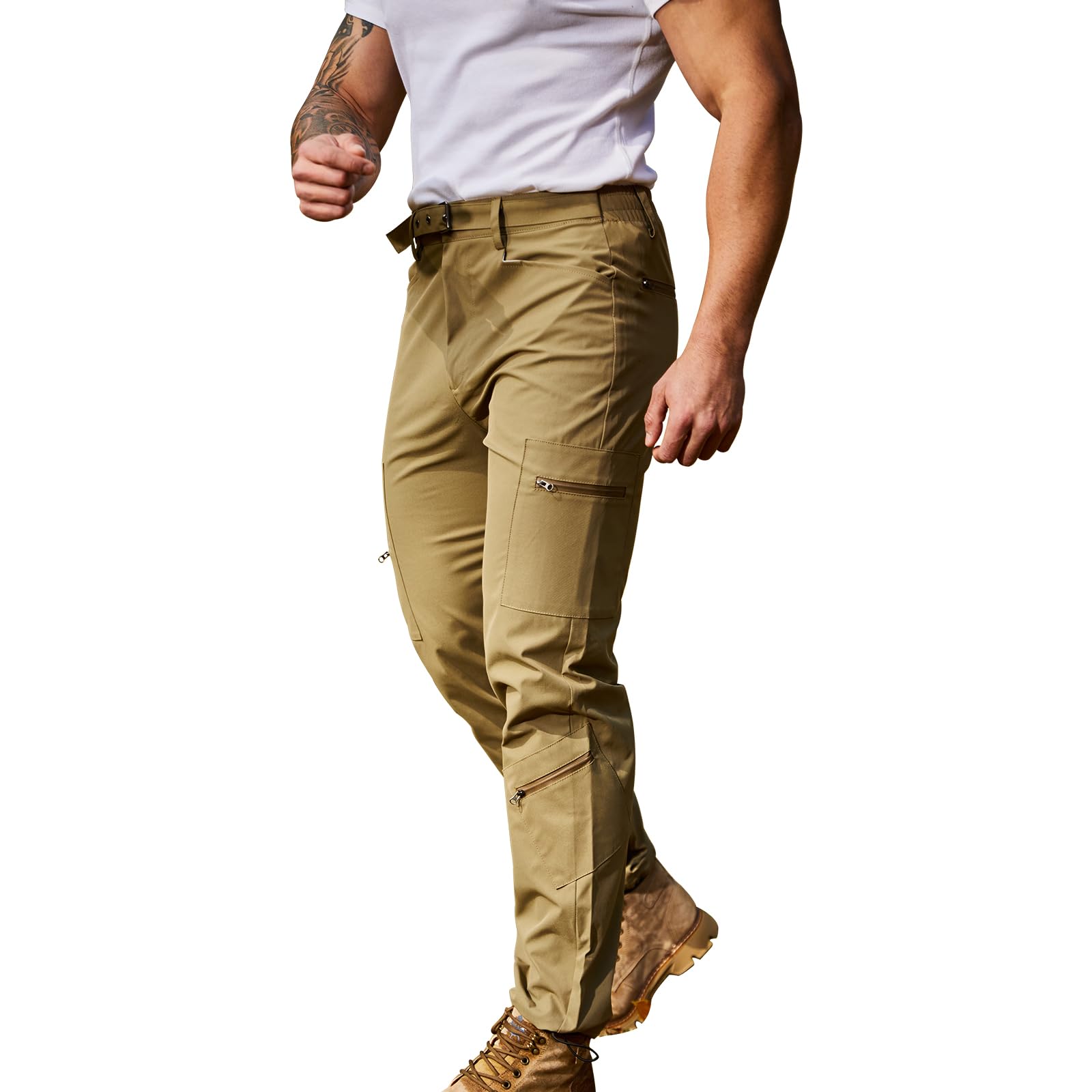 LBL Men's Hiking Cargo Pants - Lightweight Quick Dry with Zipper Pockets for Outdoor Work & Travel
