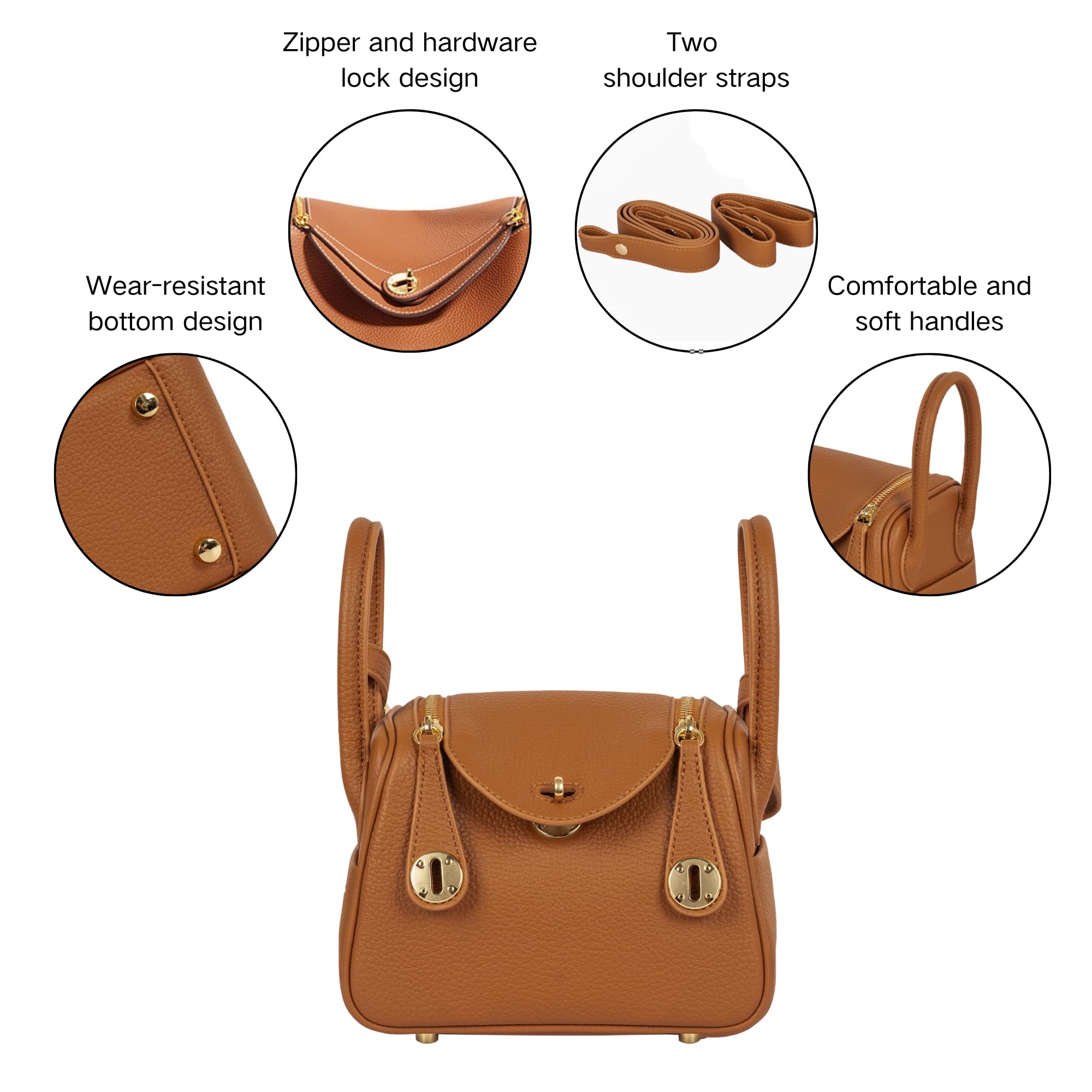 Stylish Small Leather Crossbody Shoulder Bag with Zipper - Women's Fashion Purse & Handbag for Everyday Use, Travel, and Work
