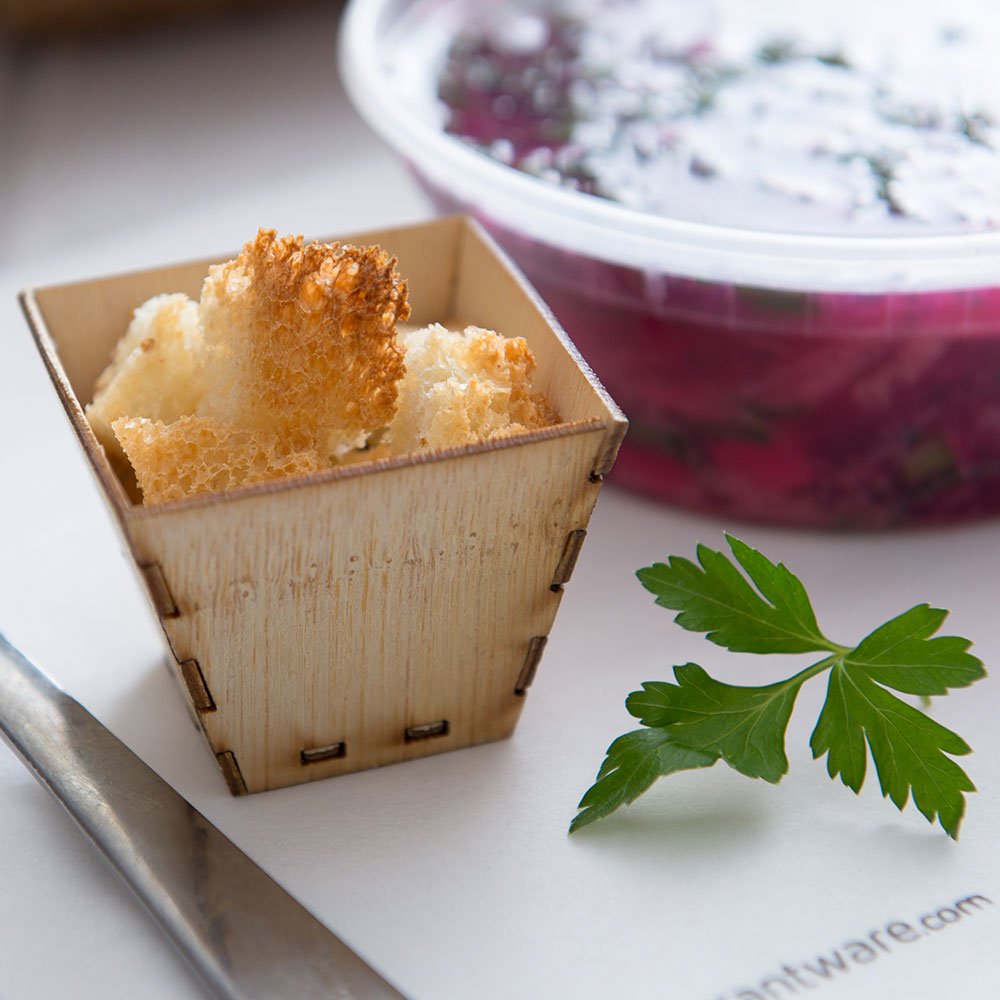 Eco-Friendly 2 oz Bamboo Appetizer Cups - 100-Pack Square Mini Dessert Bowls | Durable Disposable Tasting Bowls for Snacks, Samples, Parties & Catering Events