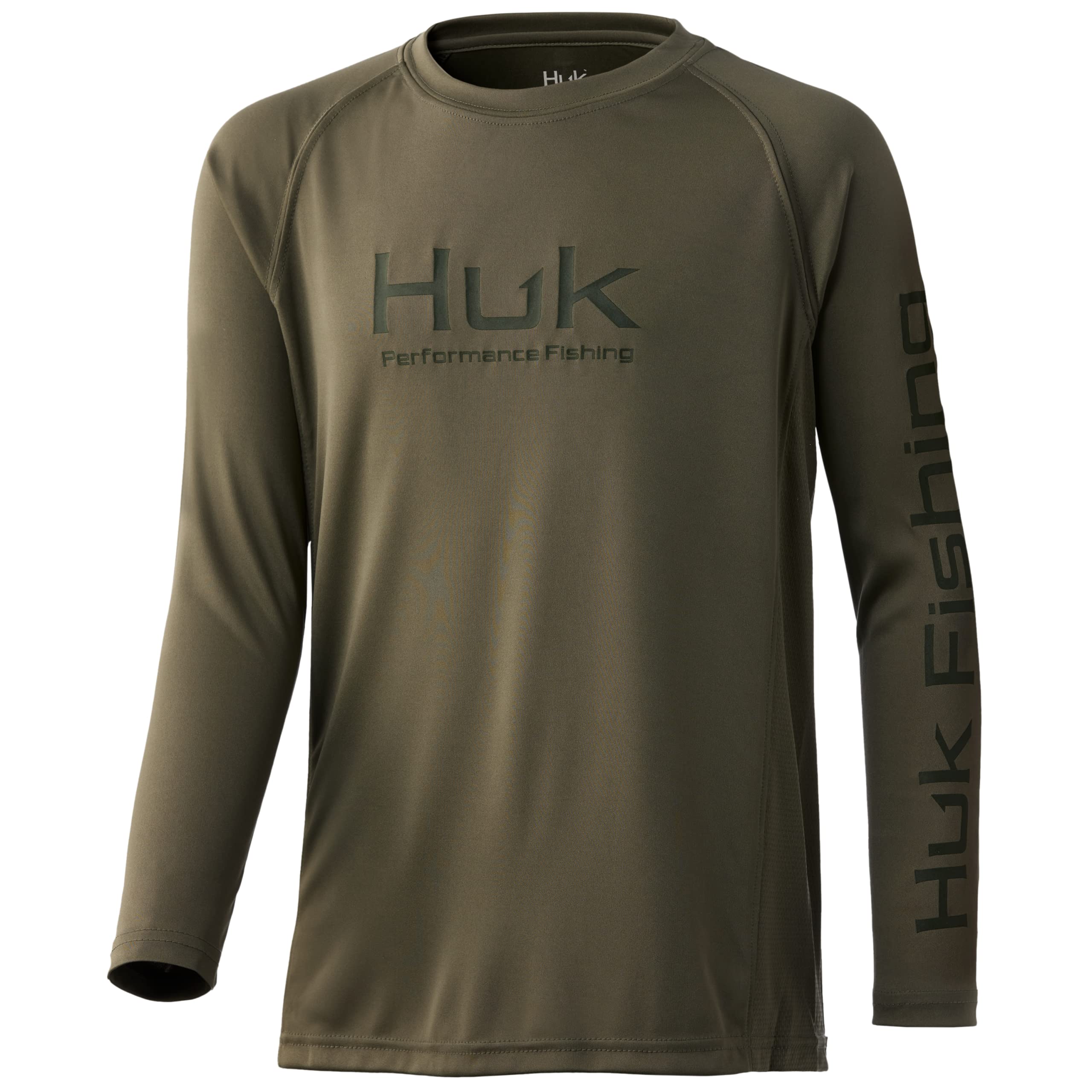 HUK Kids' Standard Pursuit Long Sleeve Sun Protection Fishing Shirt - UPF 50+ UV Protection, Breathable & Quick-Dry, Moss Green, X-Large - Perfect for Outdoor Fishing, Boating & Beach Activities