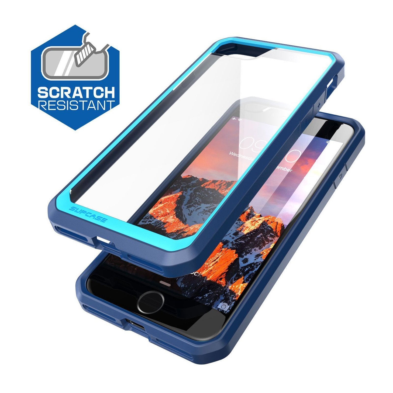 iPhone 7 Plus / 8 Plus Unicorn Beetle Hybrid Protective Bumper Case - Navy Blue Shockproof Cover with Screen Protector for Everyday Use, Work & Outdoor Activities