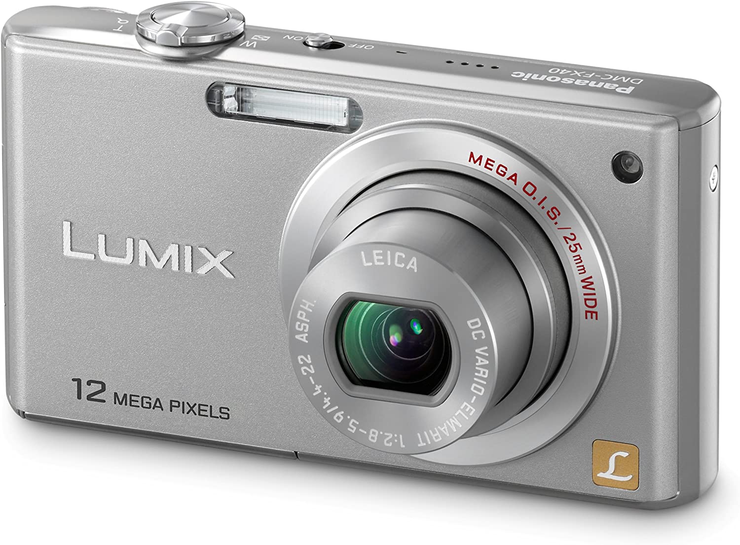 Panasonic Lumix DMC FX48 12.1MP Digital Camera with 5x Optical Zoom - Silver | Compact Point & Shoot Camera for Travel, Vlogging & Everyday Photography
