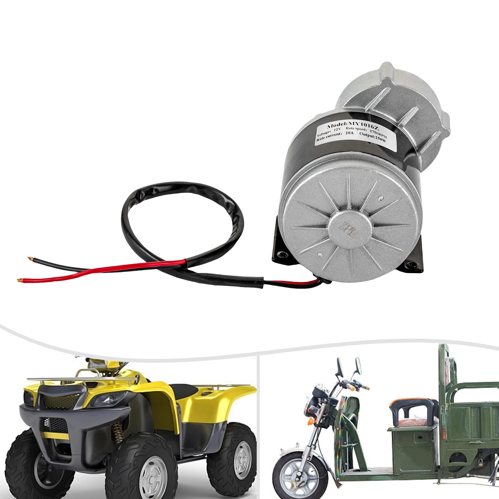 12V 250W DC Gear Reduction Motor for Electric Bikes, Scooters & Mopeds - High Torque Brushed Motor for Small Electric Vehicles, Mini Bikes & DIY Projects - Perfect for Commuting, Off-Road Adventures & Custom Builds