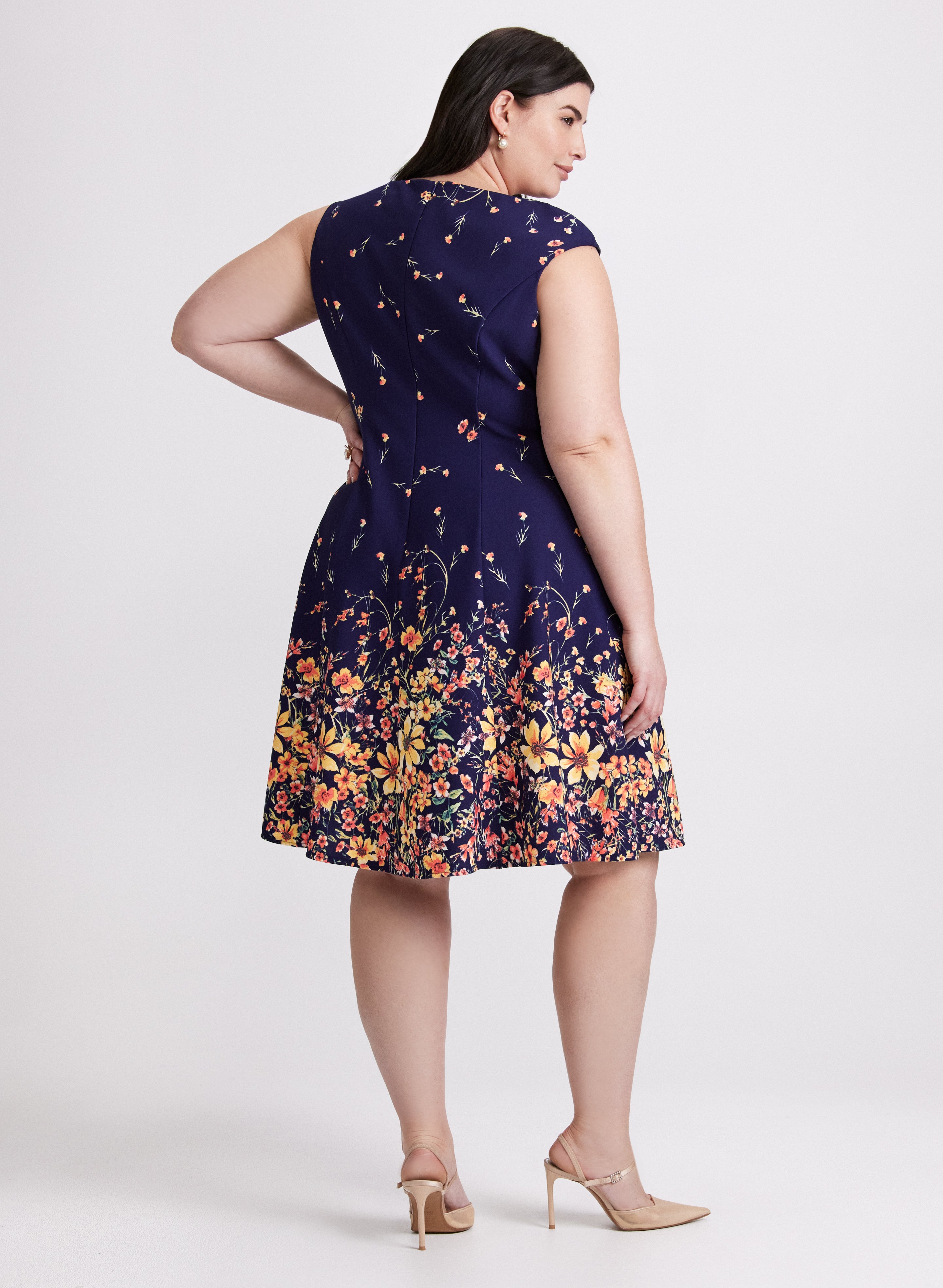 Floral Trim Dress for Women - Elegant Summer Floral Print Dress with Lace Details | Perfect for Weddings, Parties & Special Occasions