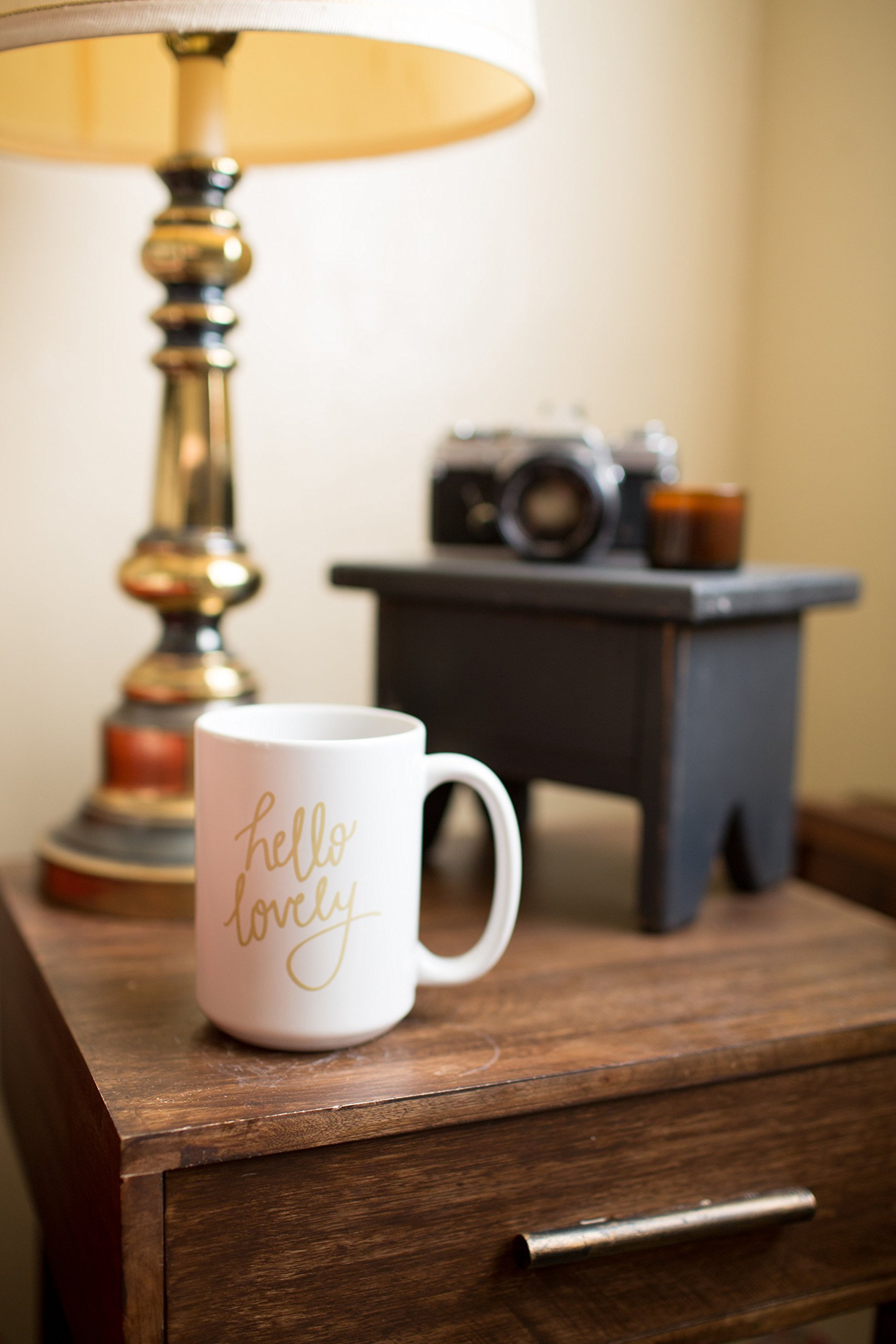 Hello Lovely Coffee Mug - Insulated Ceramic Travel Mug for Hot & Cold Drinks - Perfect for Office, Home, Gifts & Morning Coffee Rituals
