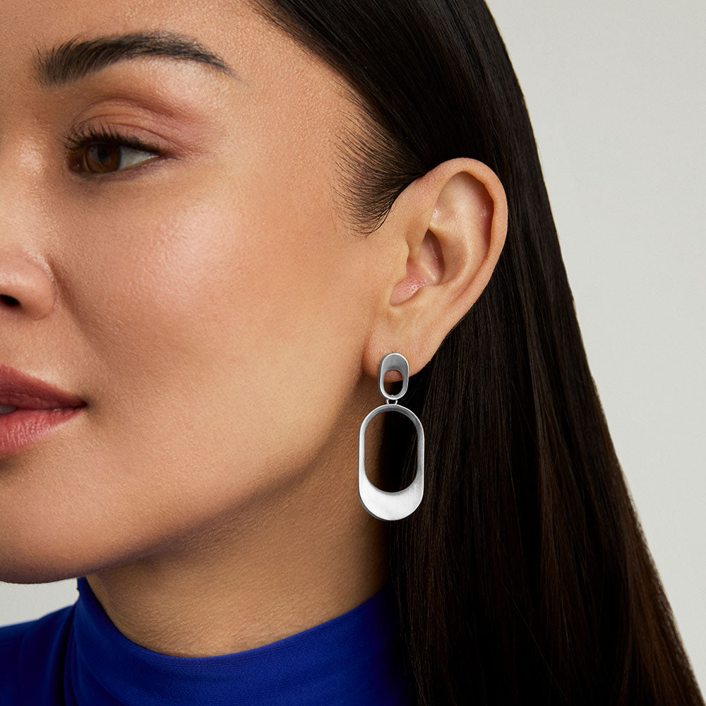 Bleecker Silver Drop Earrings for Women - Elegant Dangle Earrings for Party, Wedding & Everyday Wear