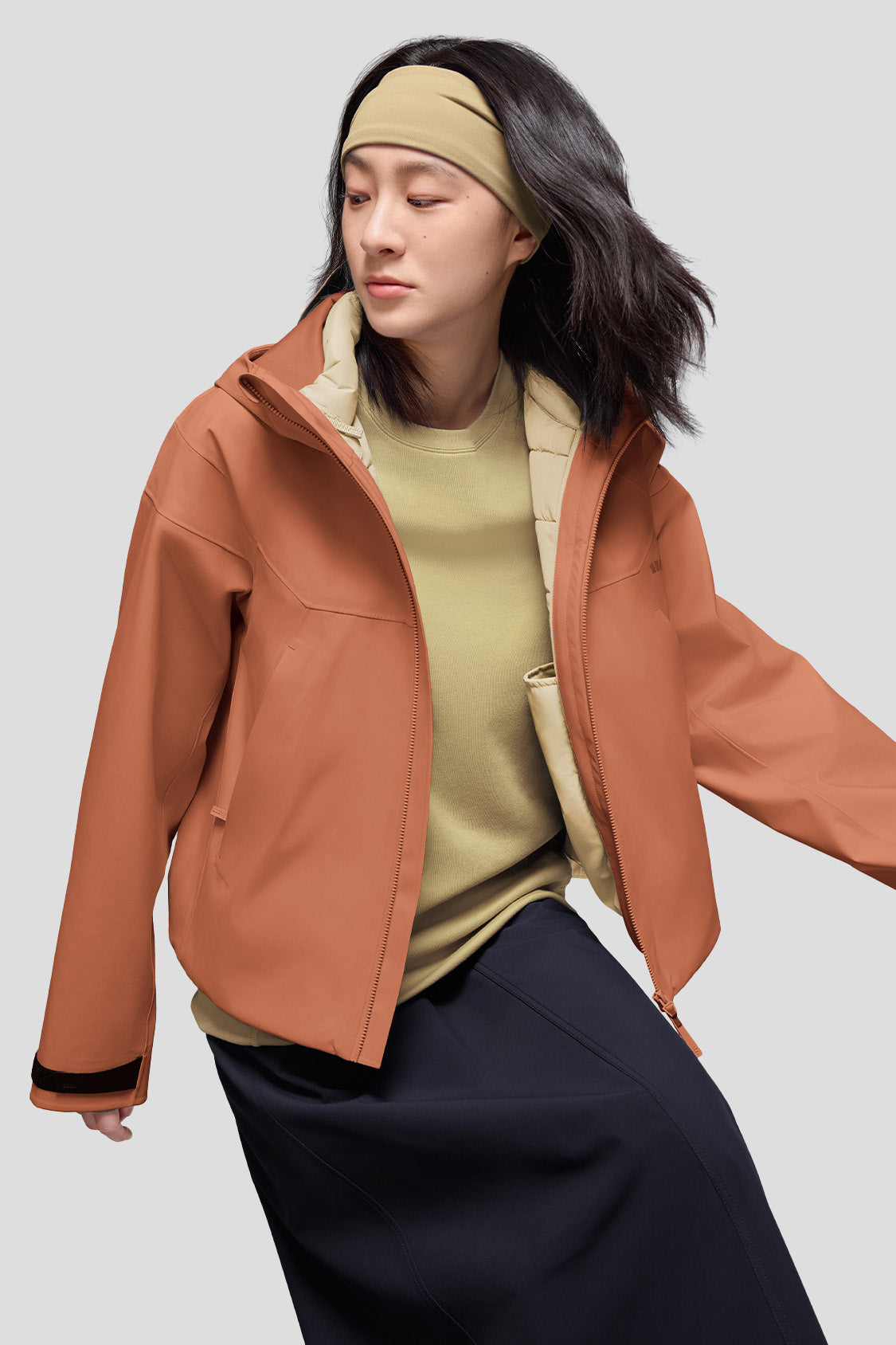 ThermaTrio Women's 3-in-1 Convertible Jacket - Waterproof Windbreaker with Removable Fleece Liner for Hiking, Camping & Outdoor Adventures