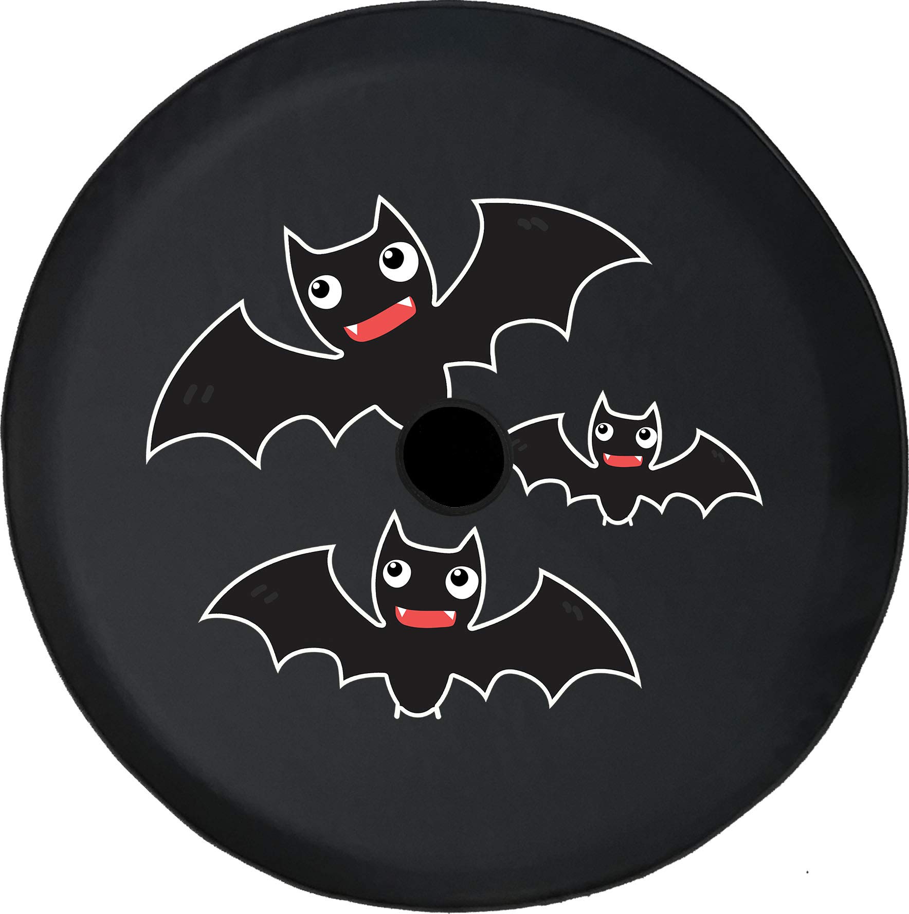 32 Inch Halloween Bat Black Car Tire Cover with Backup Camera Hole - Universal Fit for Trailers, Trucks, SUVs, RVs & Campers | Spooky Tire Protection for Halloween Decor & Road Trips