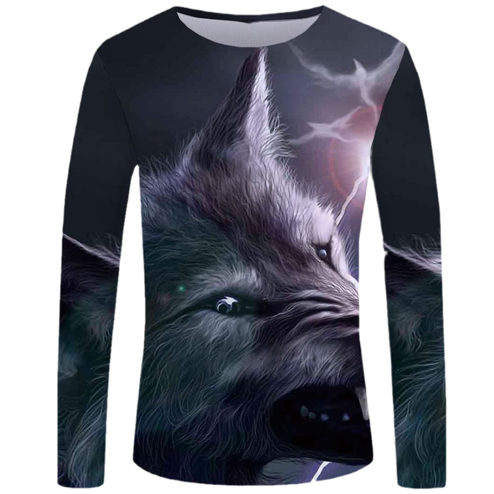 Men's Tiger 3D Print Long Sleeve T-Shirt - Animal Fish Ocean Anime Graphic Tee for Casual Wear & Street Fashion | Perfect for Outdoor Activities, Parties & Daily Outfits